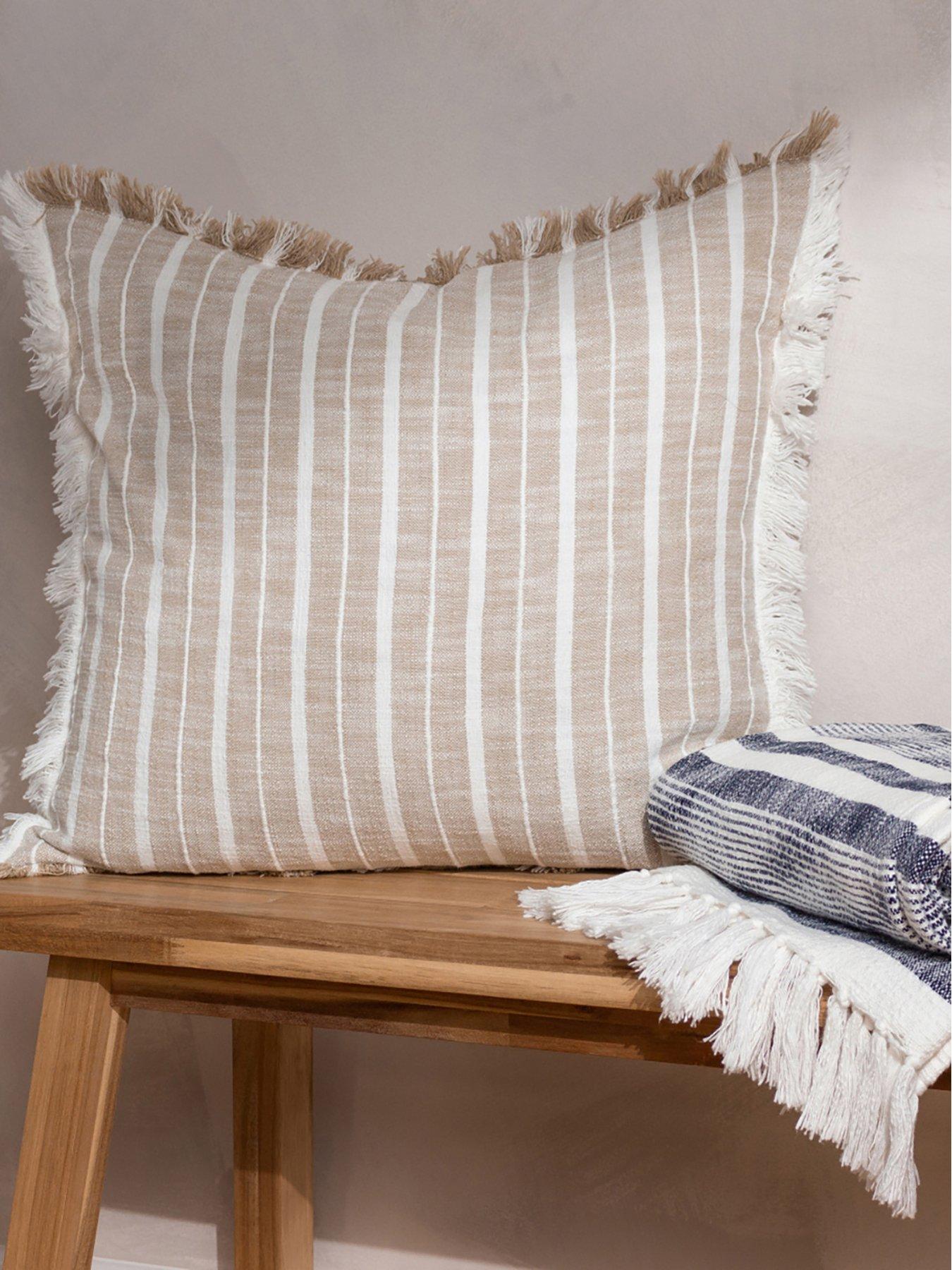 Product photograph of The Yard Bowman Cushion - Natural from very.co.uk