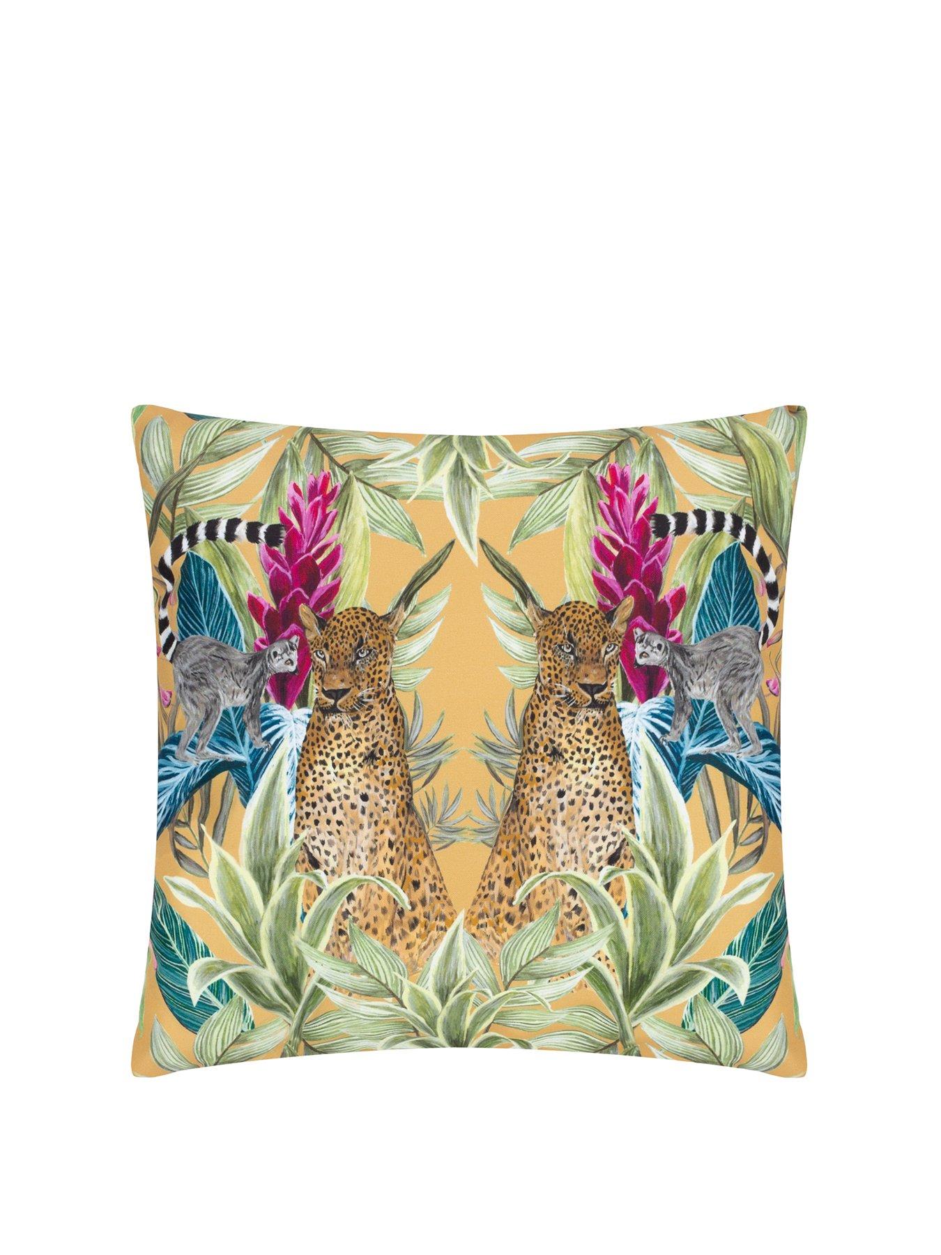 Product photograph of Wylder Kali Leopards Indoor Outdoor Cushion from very.co.uk