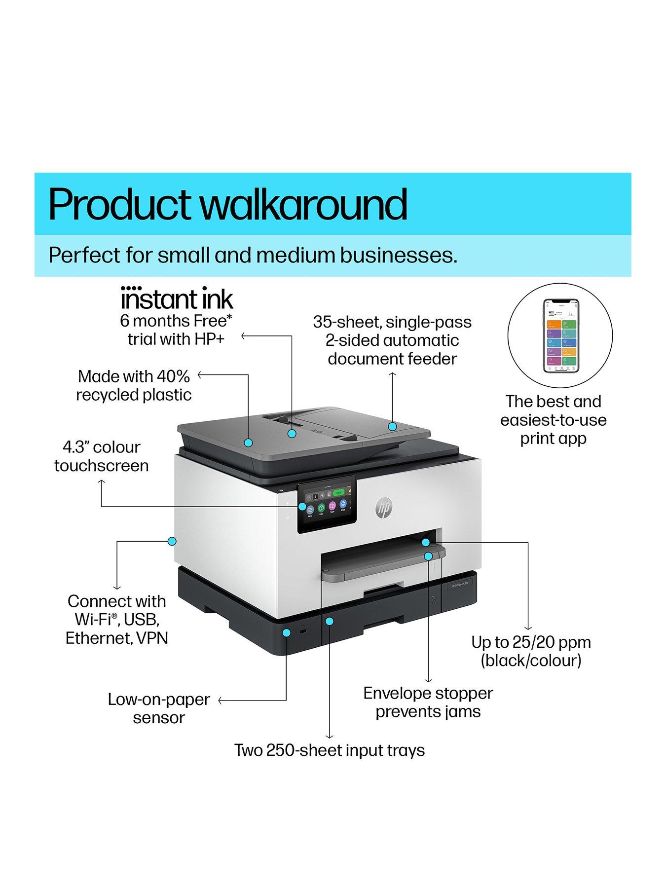 Image 3 of 8 of HP OfficeJet Pro 9132e All-in-One Wireless Colour Printer with Fax and 3 months of Instant Ink Included with HP+