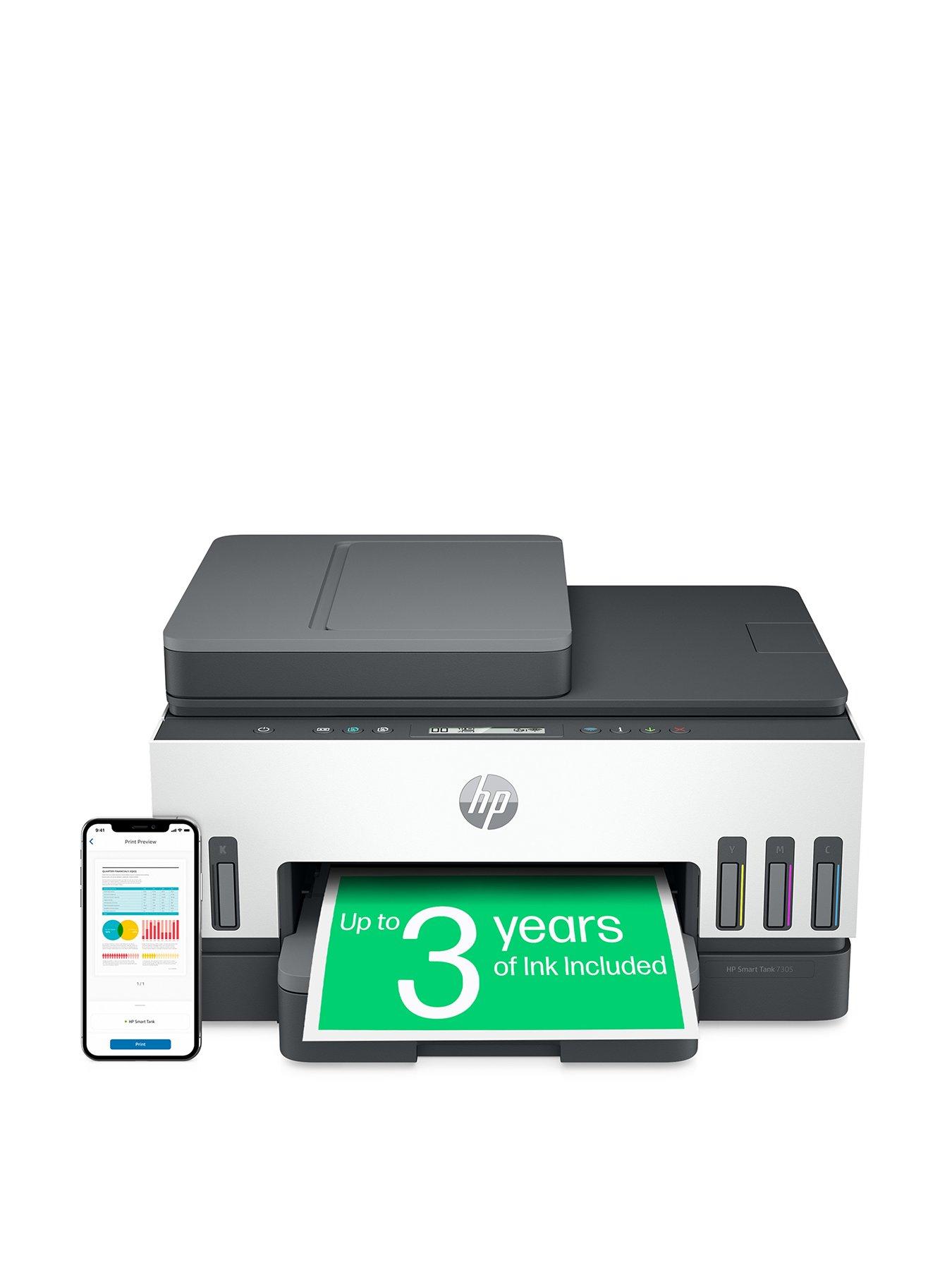Hp Smart Tank 7305 Wireless All-In-One Colour Printer With Up To 3 Years Of Hp Ink Bottles Included