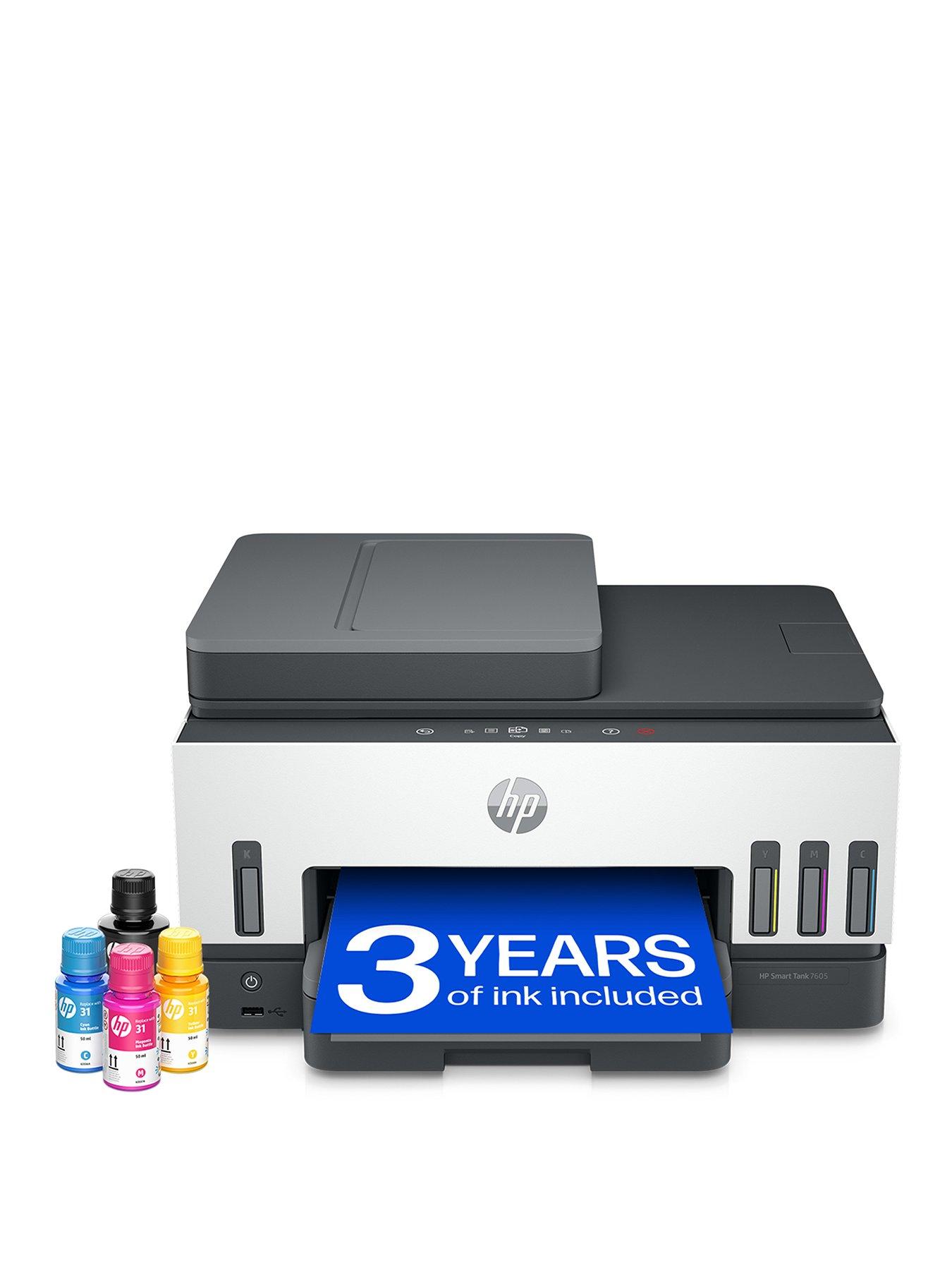 HP Smart Tank 7605 Wireless All-in-One Colour Printer with up to 3 years of HP Ink Bottles included