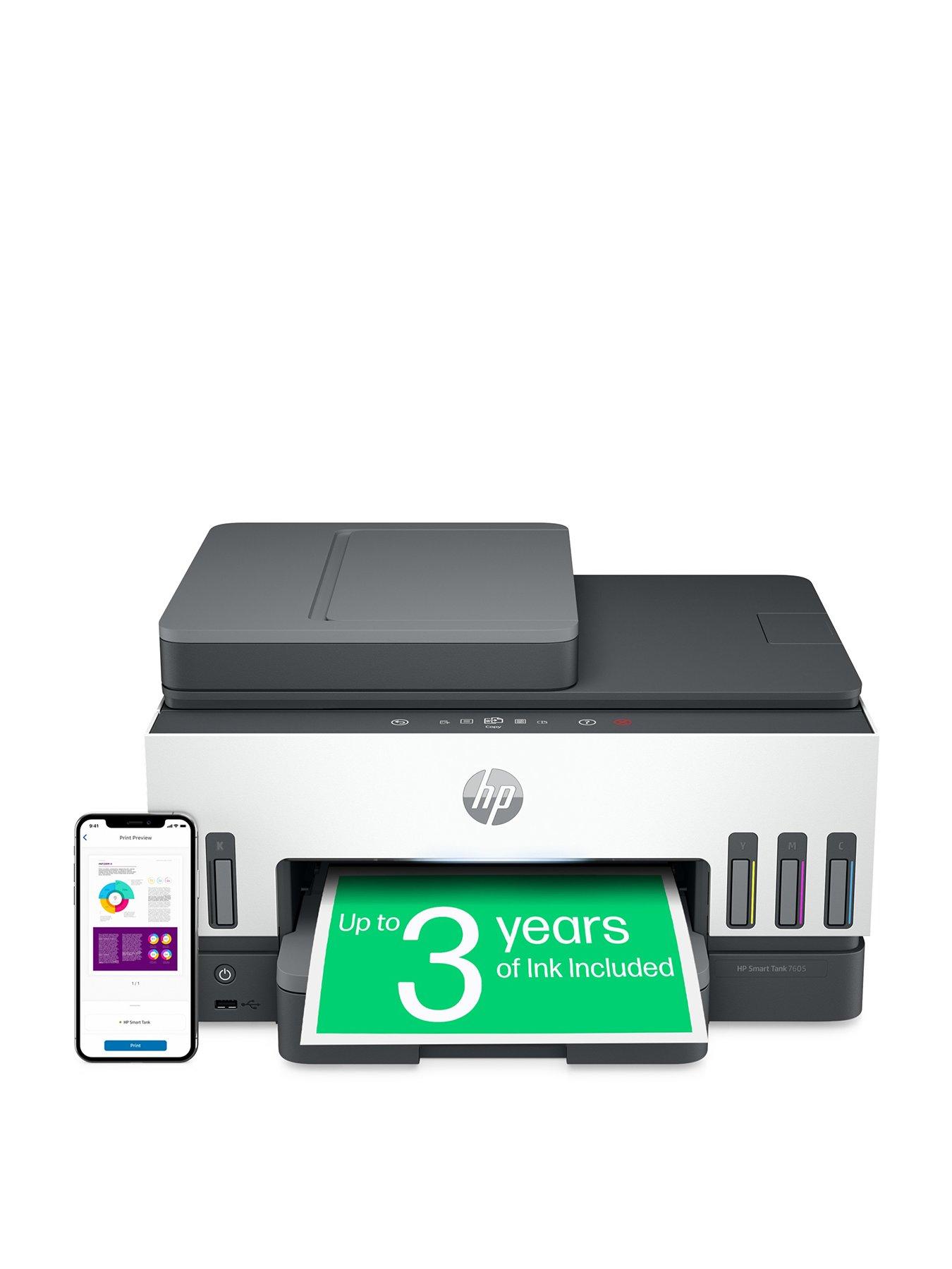 HP Smart Tank 7605 Wireless All-in-One Colour Printer with up to 3 years of HP Ink Bottles included
