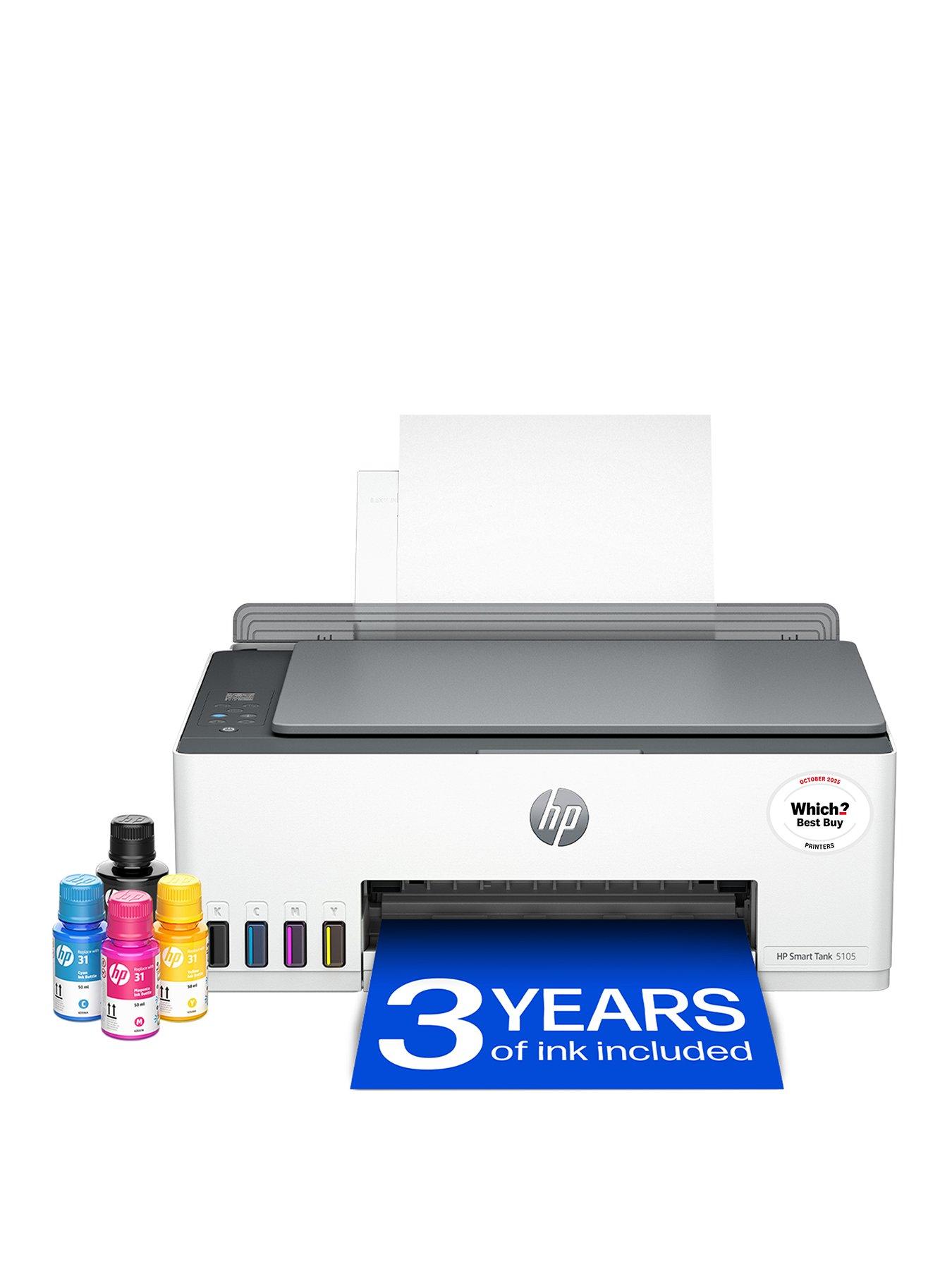 HP Smart Tank 5105 Wireless All-in-One Colour Printer with up to 3 years of HP Ink Bottles included