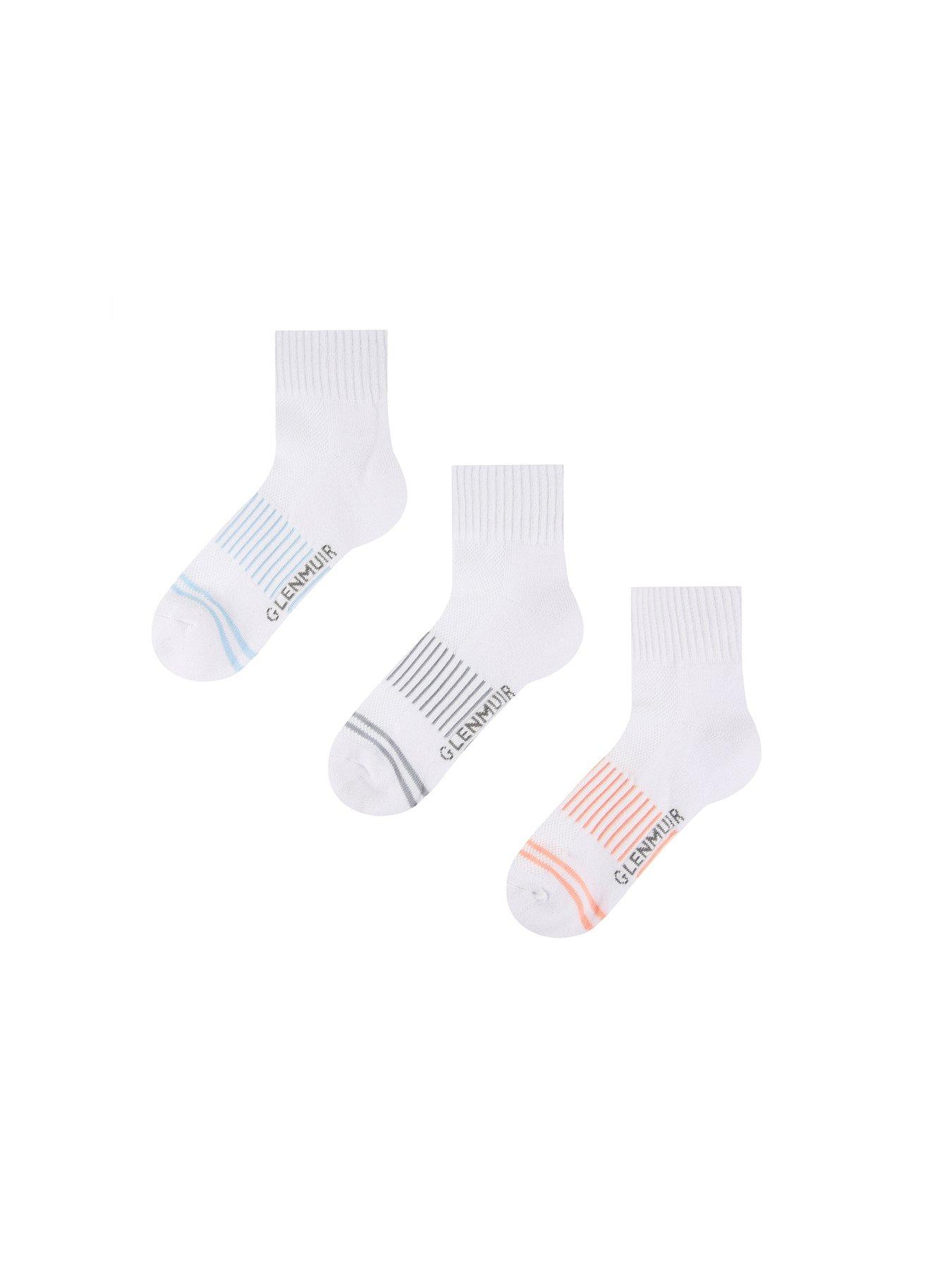 undefined Ath Leisure Cushioned Bamboo Sports Trainer Socks - White Multi