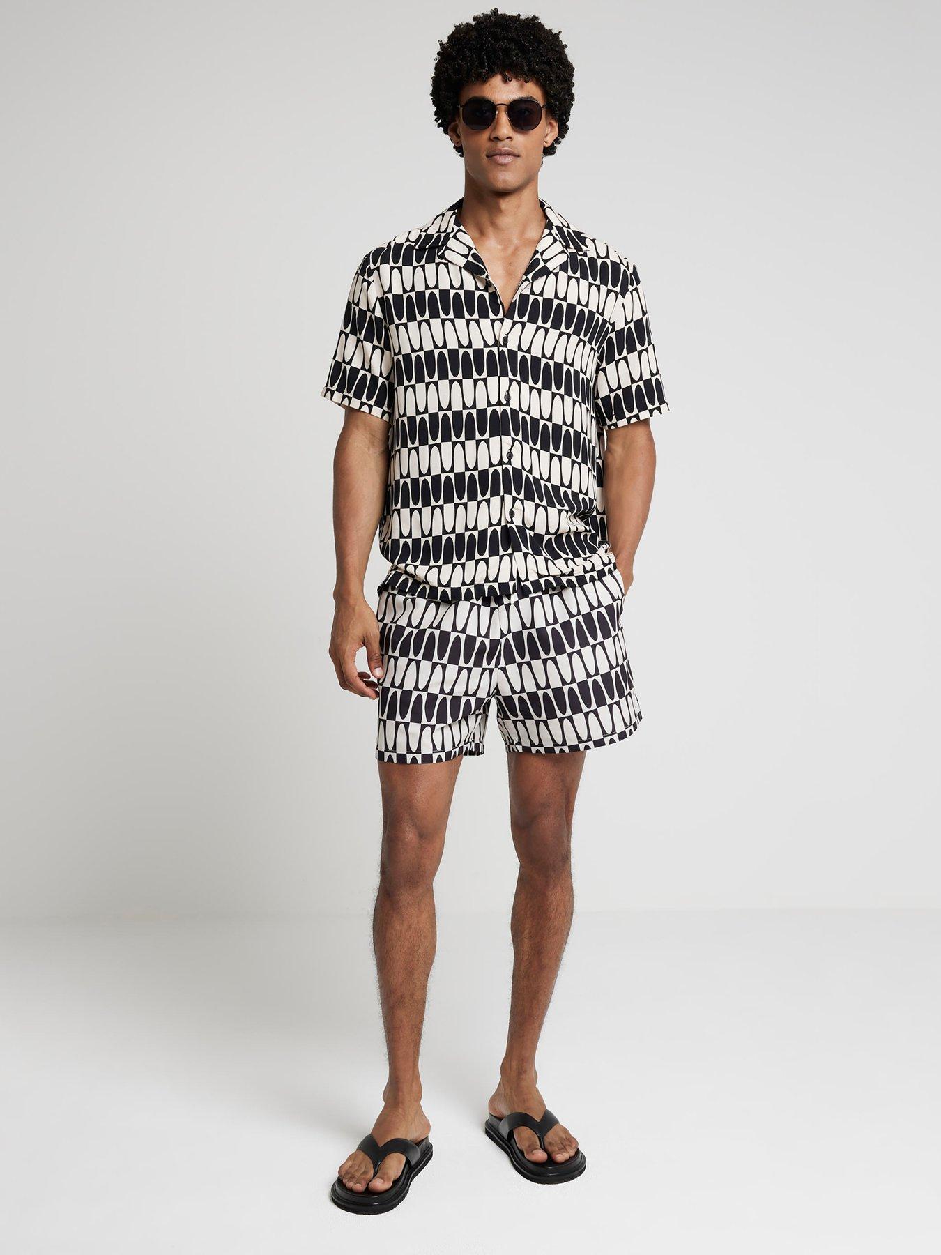 River Island River Island Mono Domino Print Swim Short | Very.co.uk