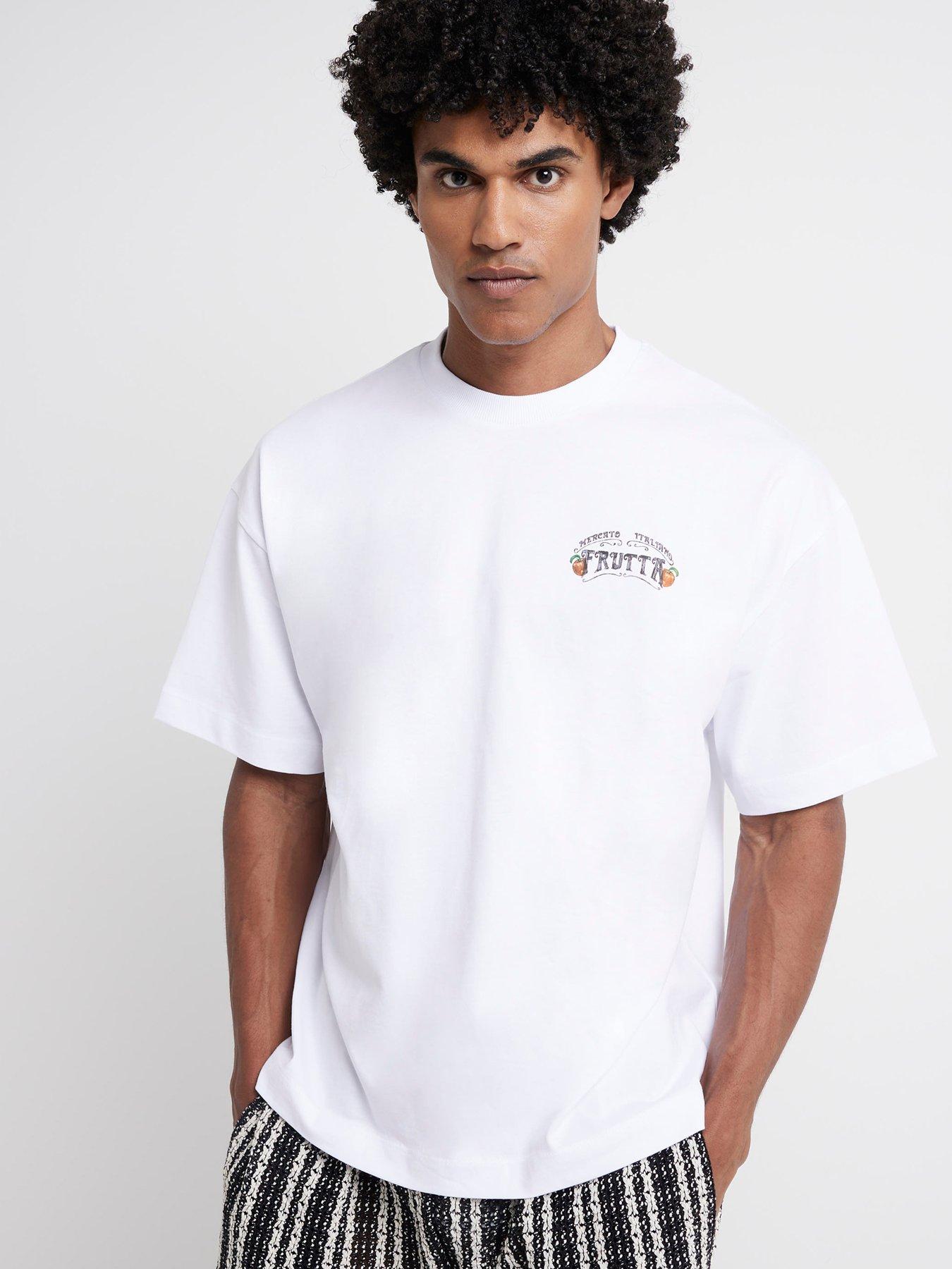 Short Sleeve Oversized Frutta T shirt White