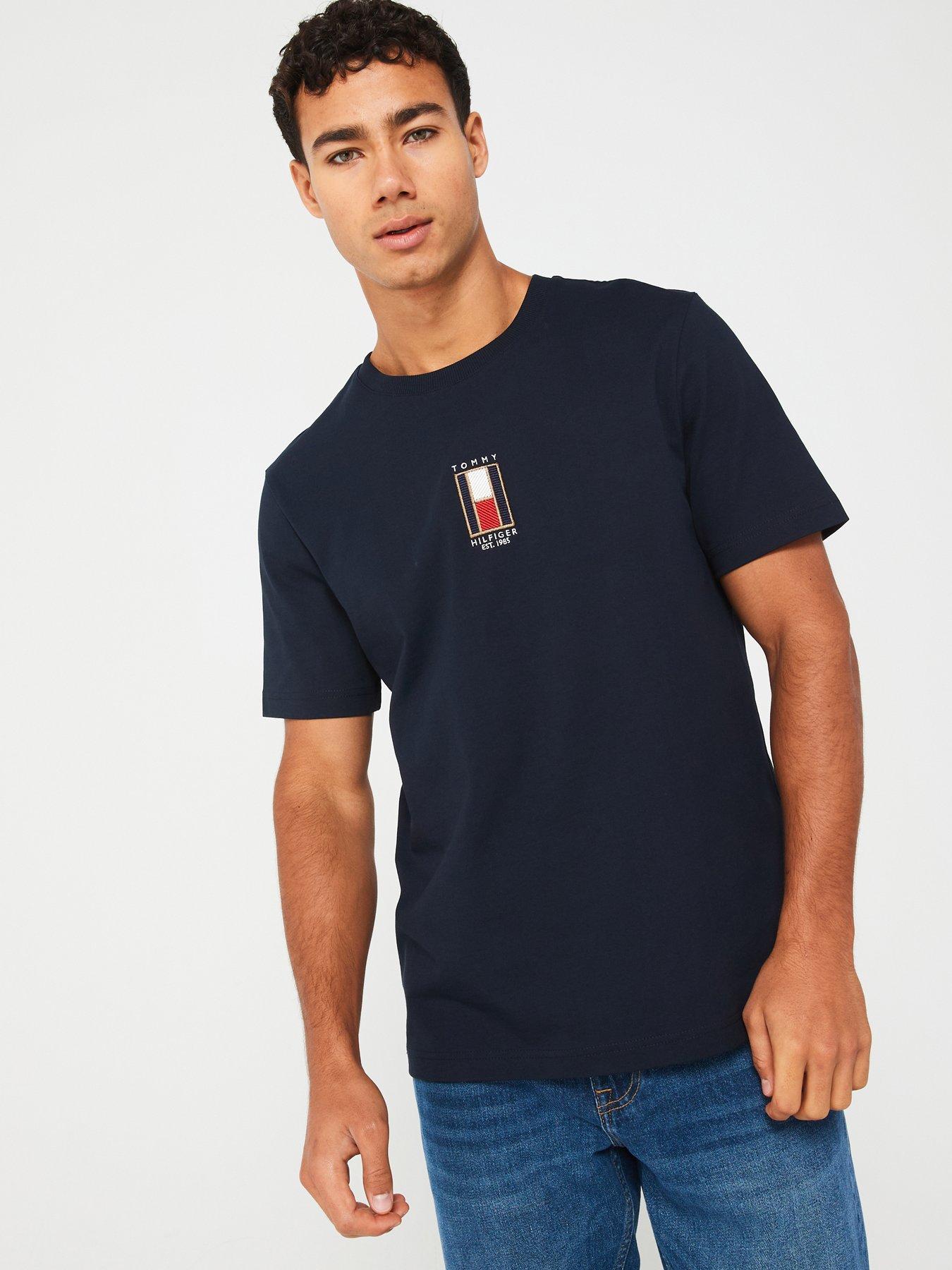 undefined Vertical Embroidered Flag T-Shirt - Navy