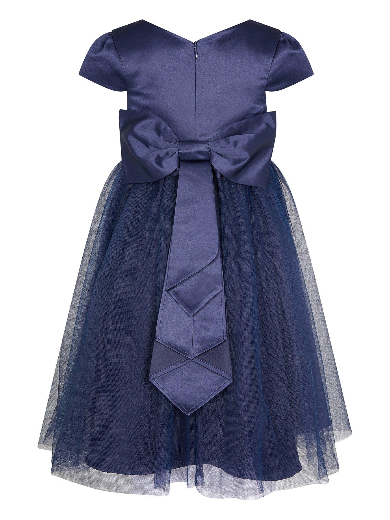 Monsoon Girls Tulle Bridesmaid Dress - Navy | Very.co.uk