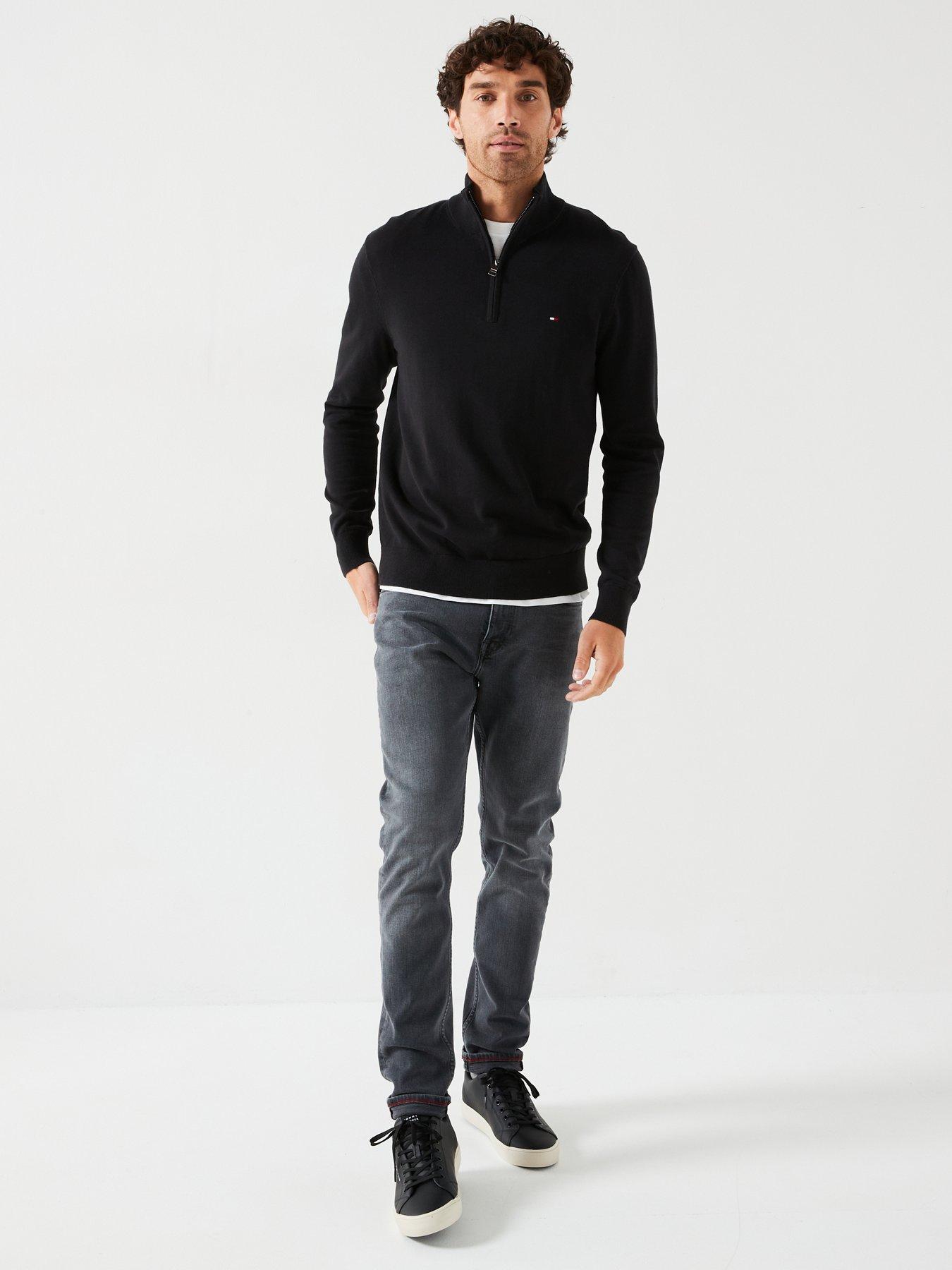 Image 3 of 5 of Tommy Hilfiger Essential Cotton 1/4 Zip Mock Knitted Jumper - Black