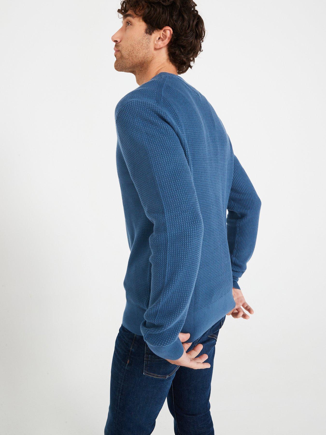 Image 2 of 5 of Tommy Hilfiger Structure Textured Crew Neck Knitted Jumper - Blue