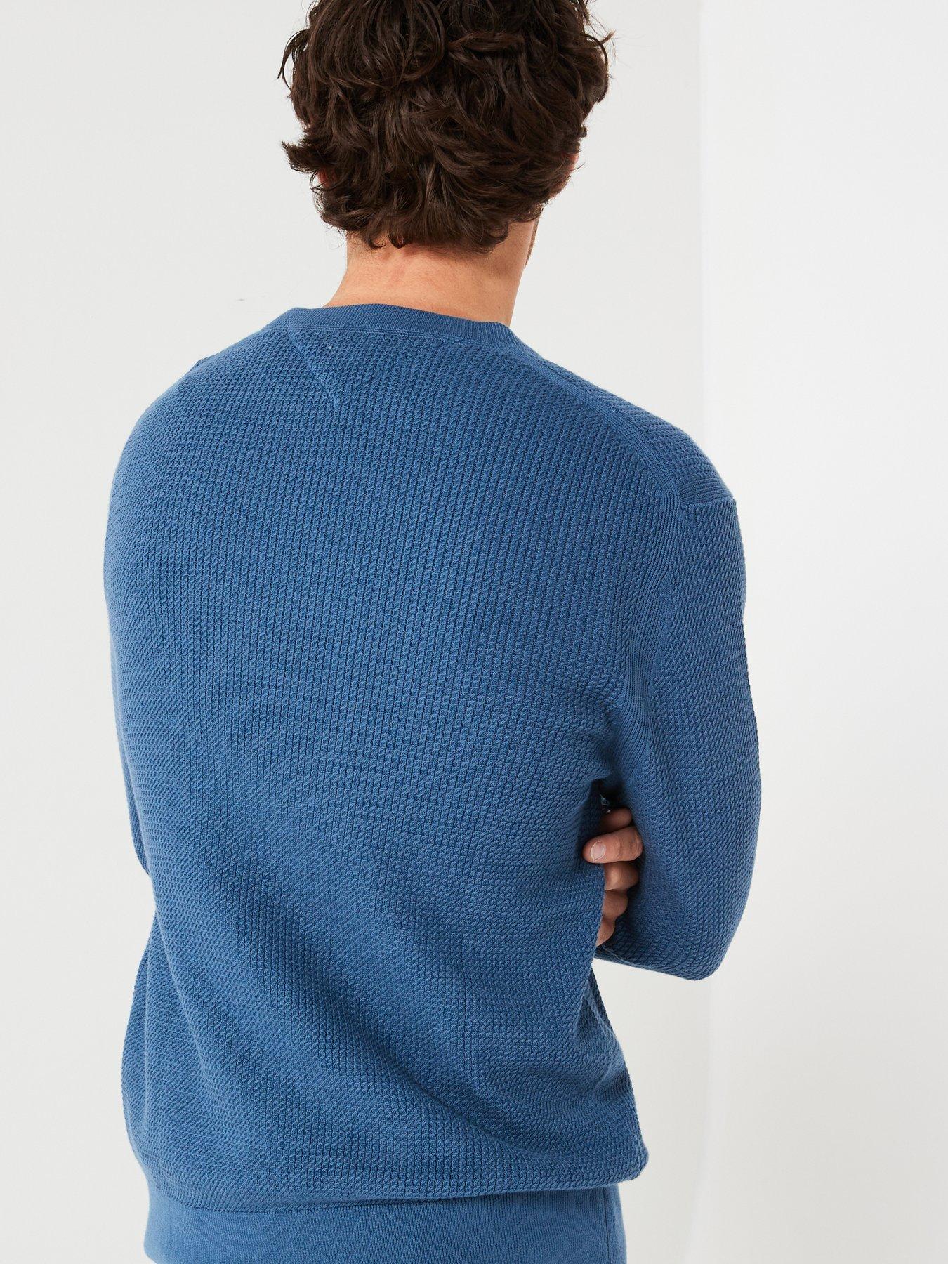 Image 4 of 5 of Tommy Hilfiger Structure Textured Crew Neck Knitted Jumper - Blue