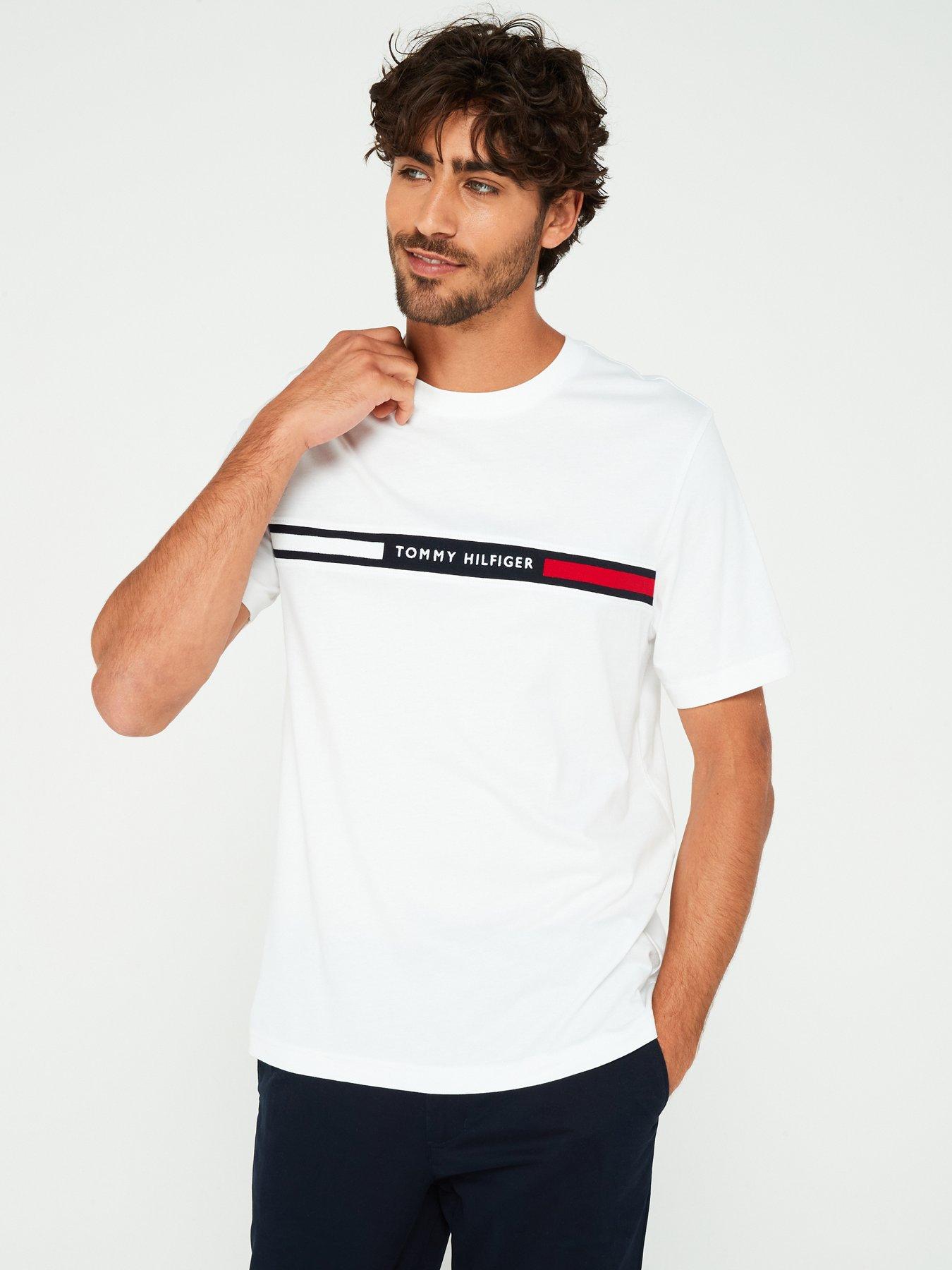 undefined Embroided Chest Flag Stripe T-shirt - White