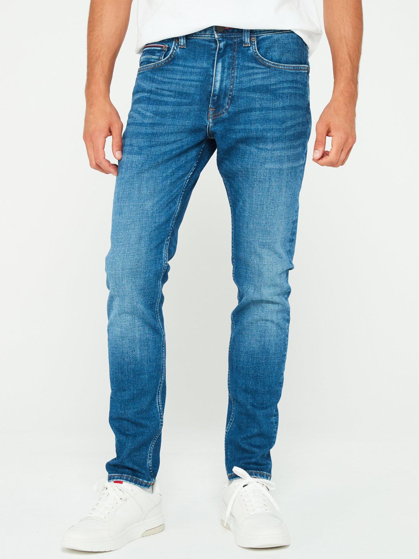 tommy hilfiger houston tapered fit jeans - mid wash, mid wash, size 30, inside leg regular, men