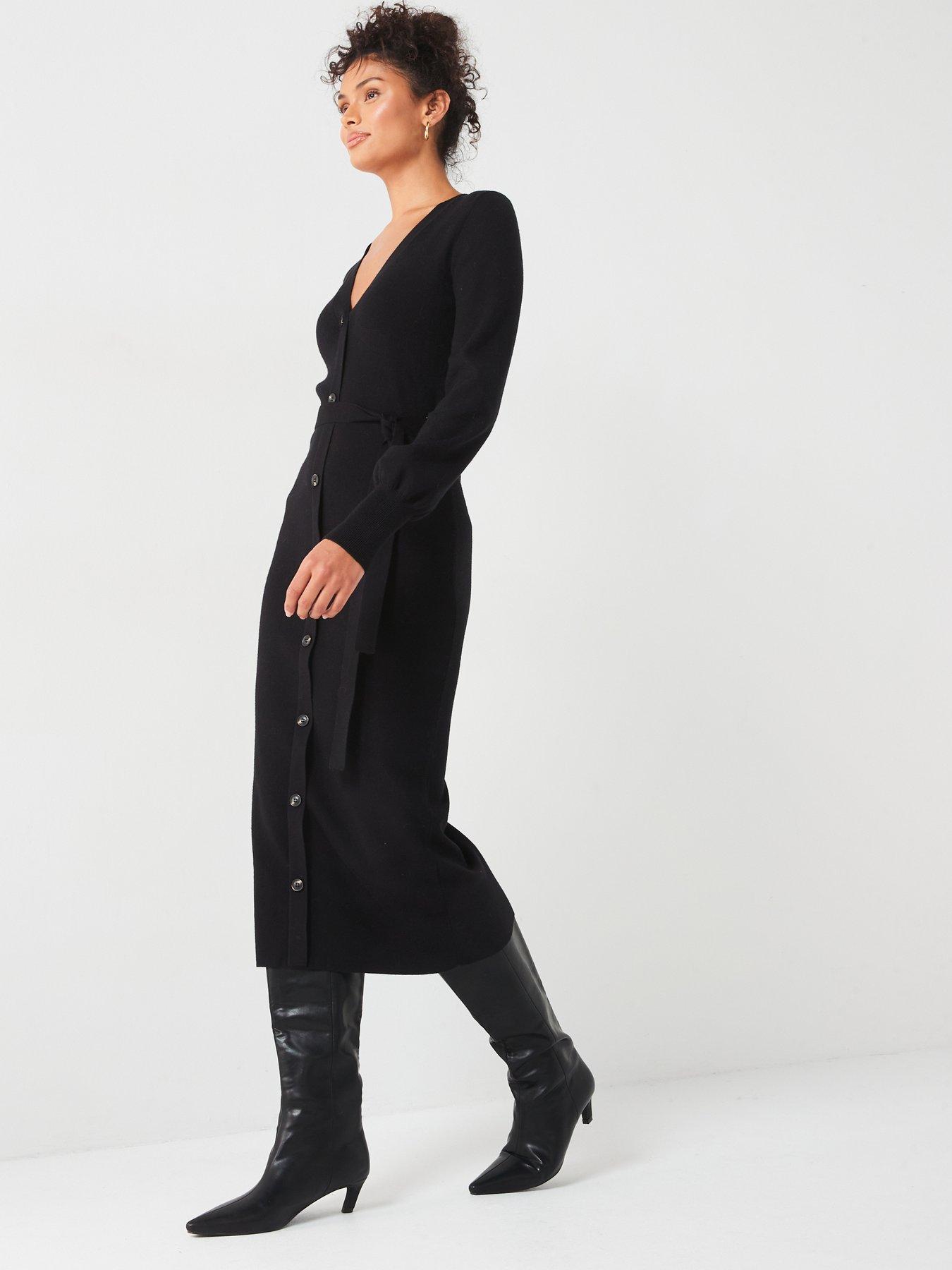 Berry Velvet V Neck Midi Dress main image 1