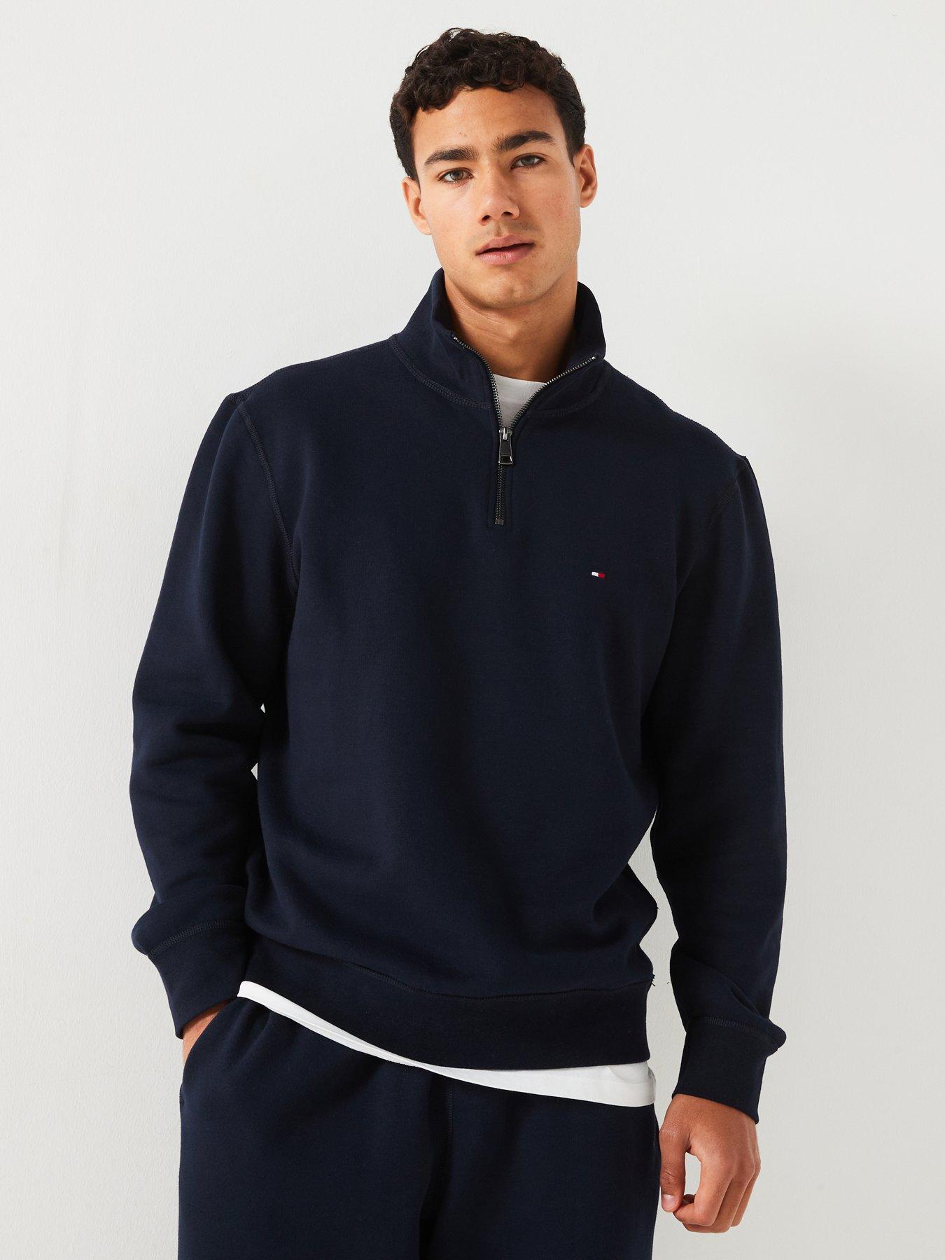 Tommy Hilfiger Essential Fleece 1/4 Zip Sweat Top - Navy