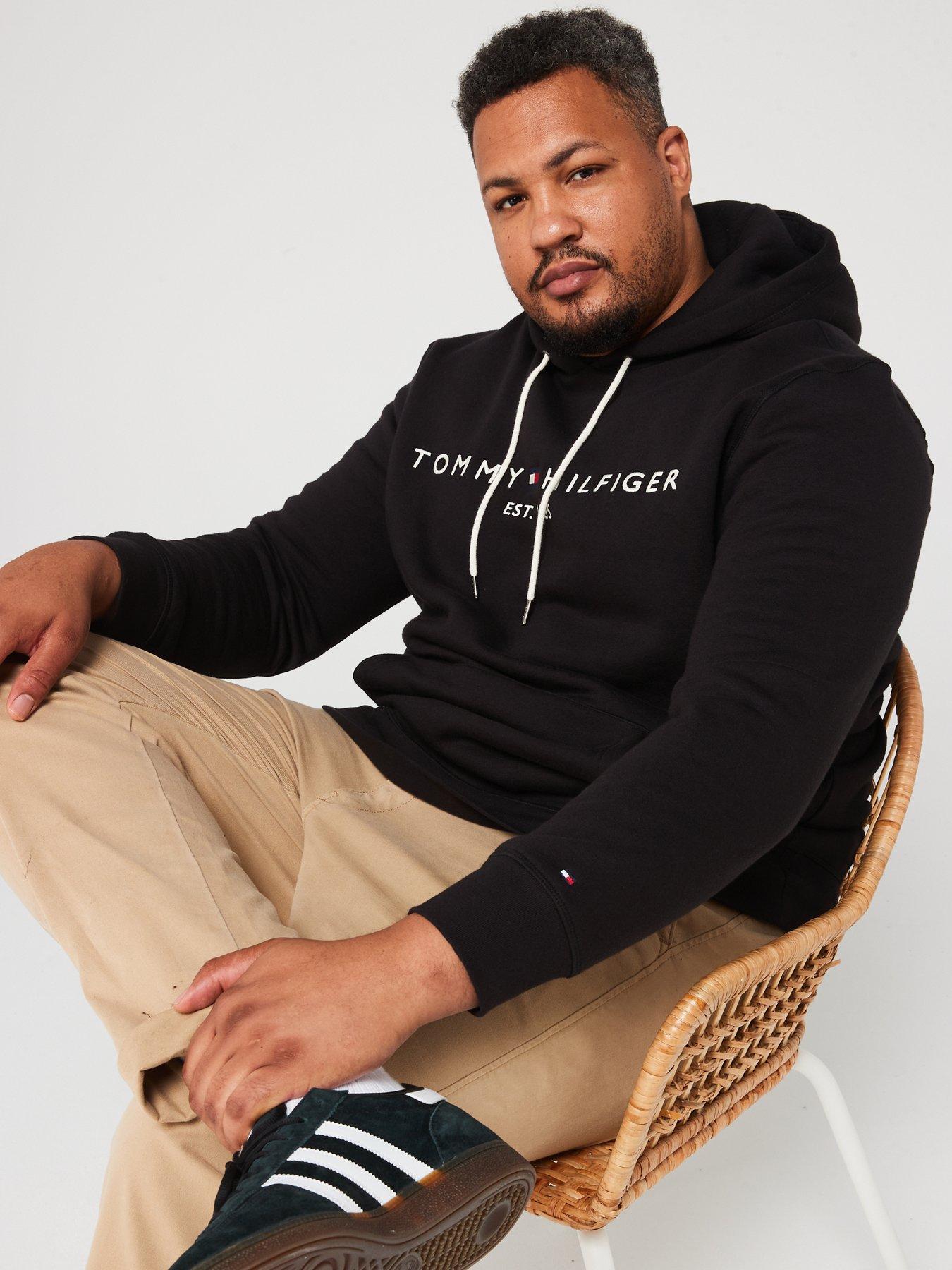 Tommy hilfiger black logo hoodie hotsell