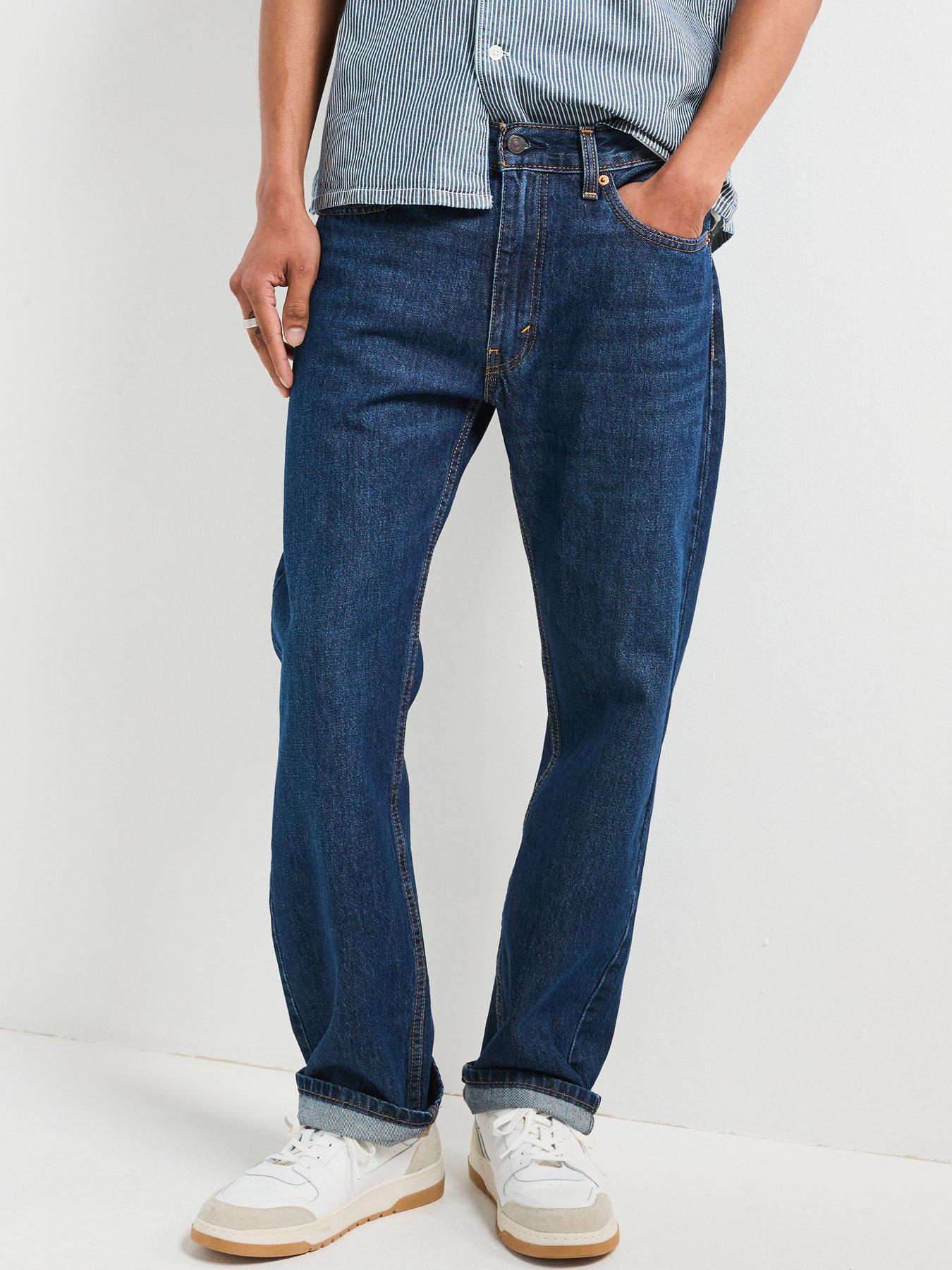 Levi's 555 '96 Relaxed Straight Fit Jeans, Dark Blue, Size 32, Inside Leg Regular, Men