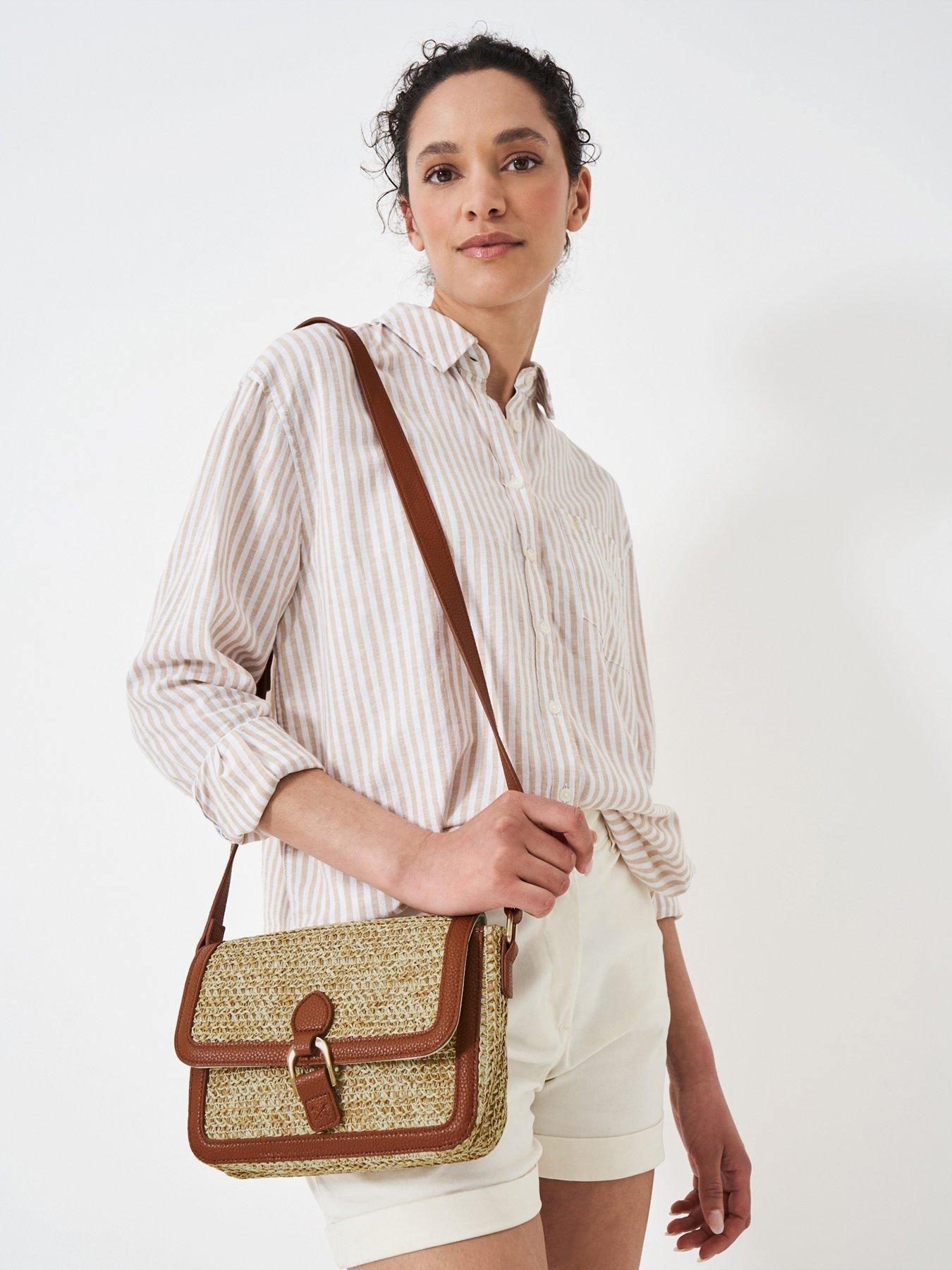 Crew Clothing Straw Satchel Bag - Natural | Very.co.uk