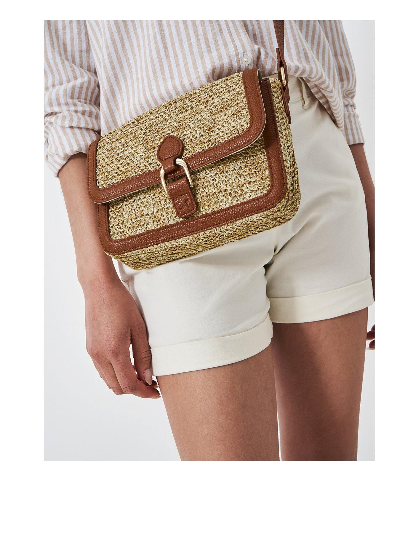 Crew Clothing Straw Satchel Bag - Natural | Very.co.uk