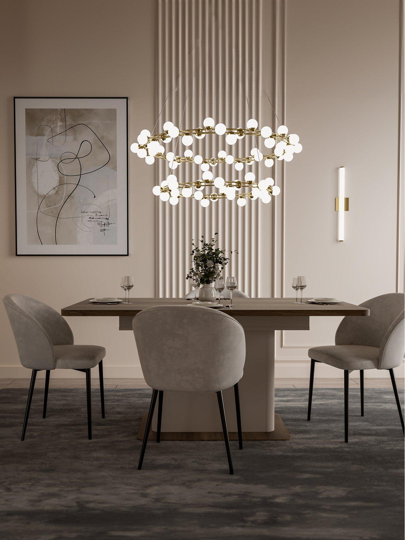 Lacetti 200 cm Extending Dining Table - Cream/Oak