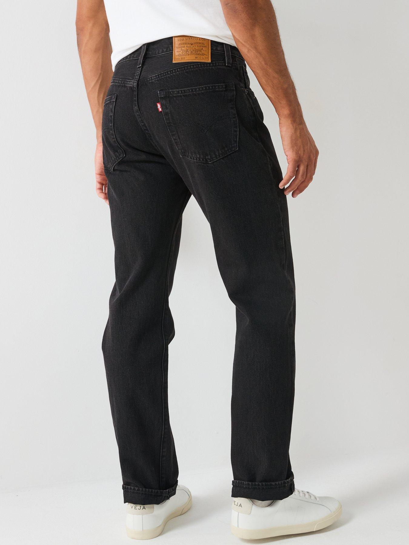 Image 2 of 5 of Levi's 555 Relaxed Straight Fit Jeans - Welcome To The Rodeo - Black