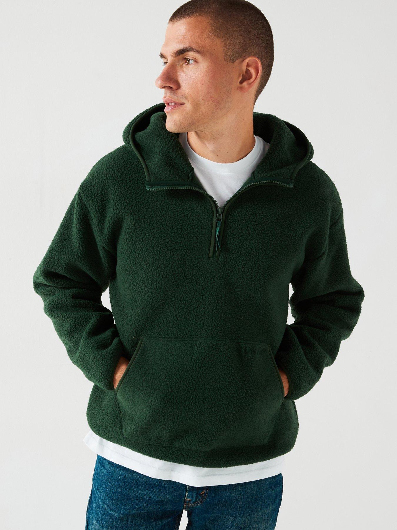 Levi s Sherpa Pullover Hoodie Dark Green Very