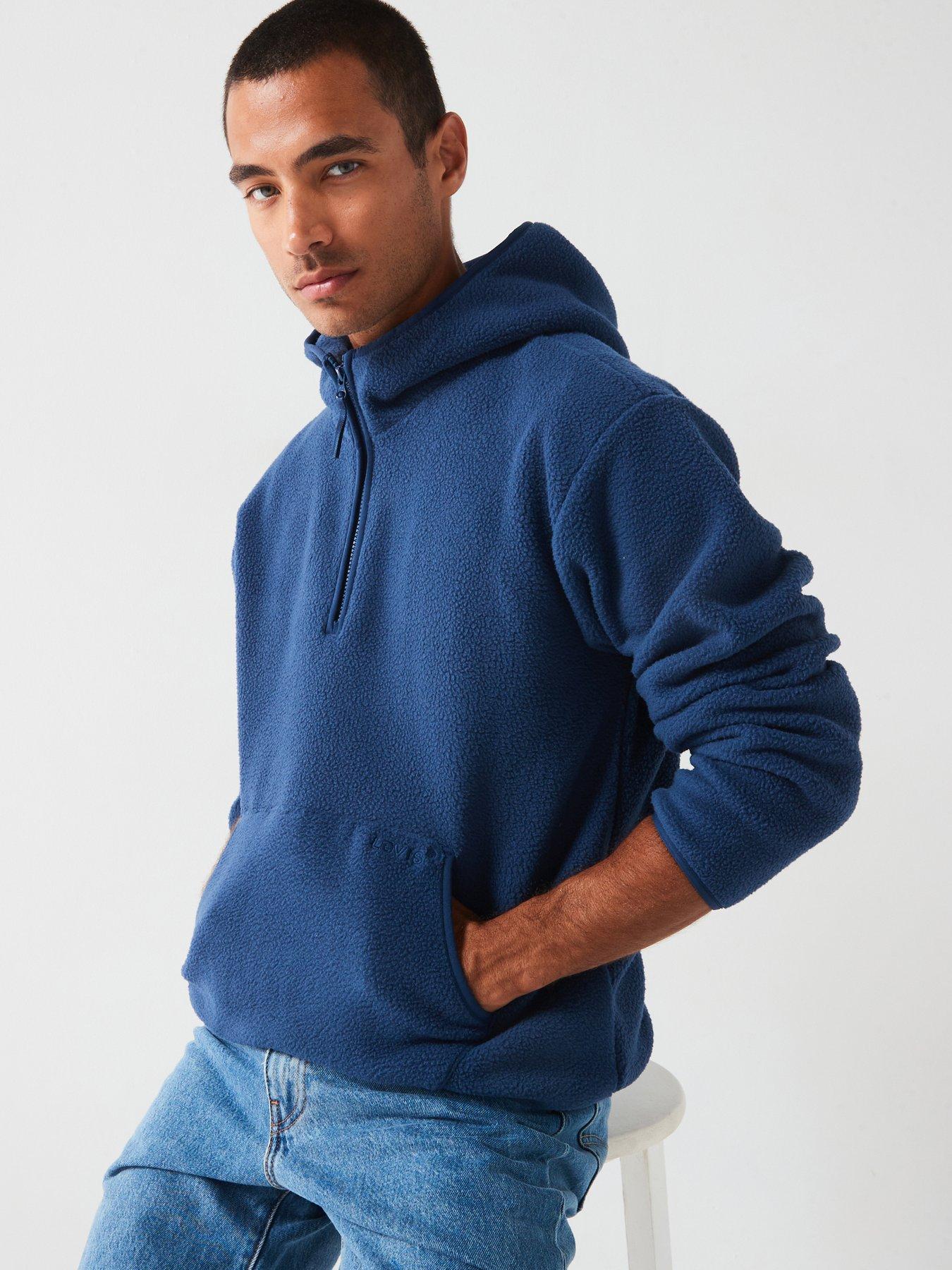 Sherpa Pullover Hoodie Navy