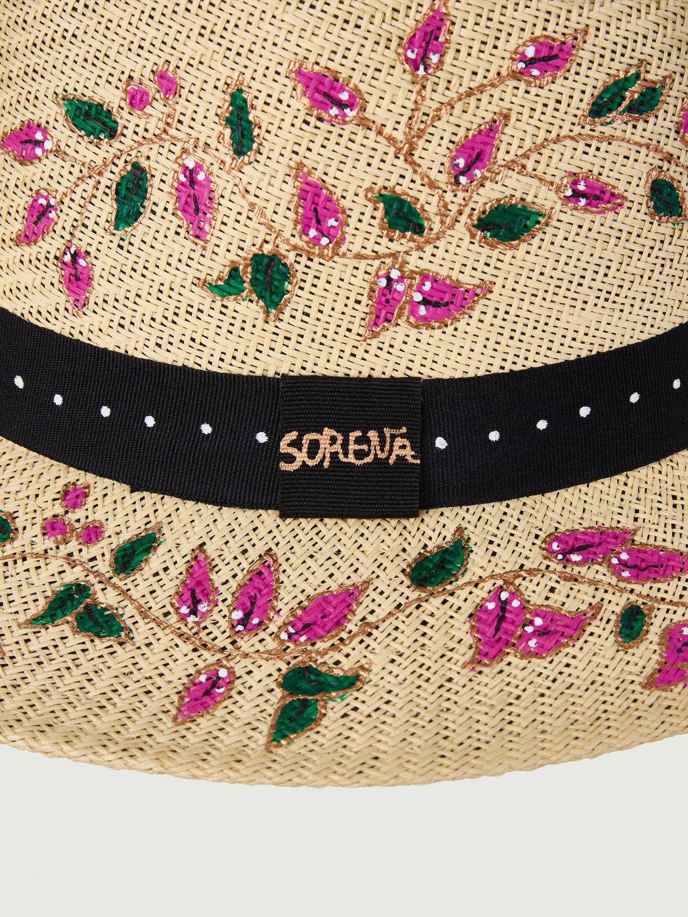 Sorena Painted Floral Straw Fedora Hat | Very.co.uk