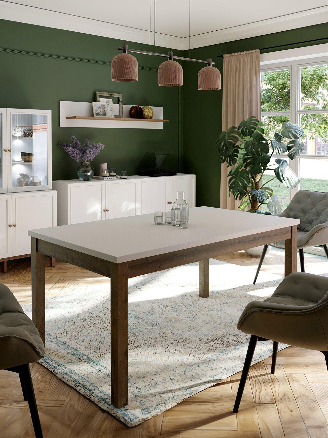 Product photograph of Penkridge 160 Cm Extending Dining Table - Grey Oak from very.co.uk