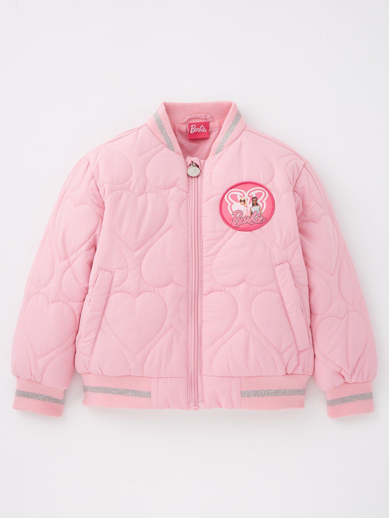 undefined Heart Quilted Bomber Jacket With Back Detail - Pink