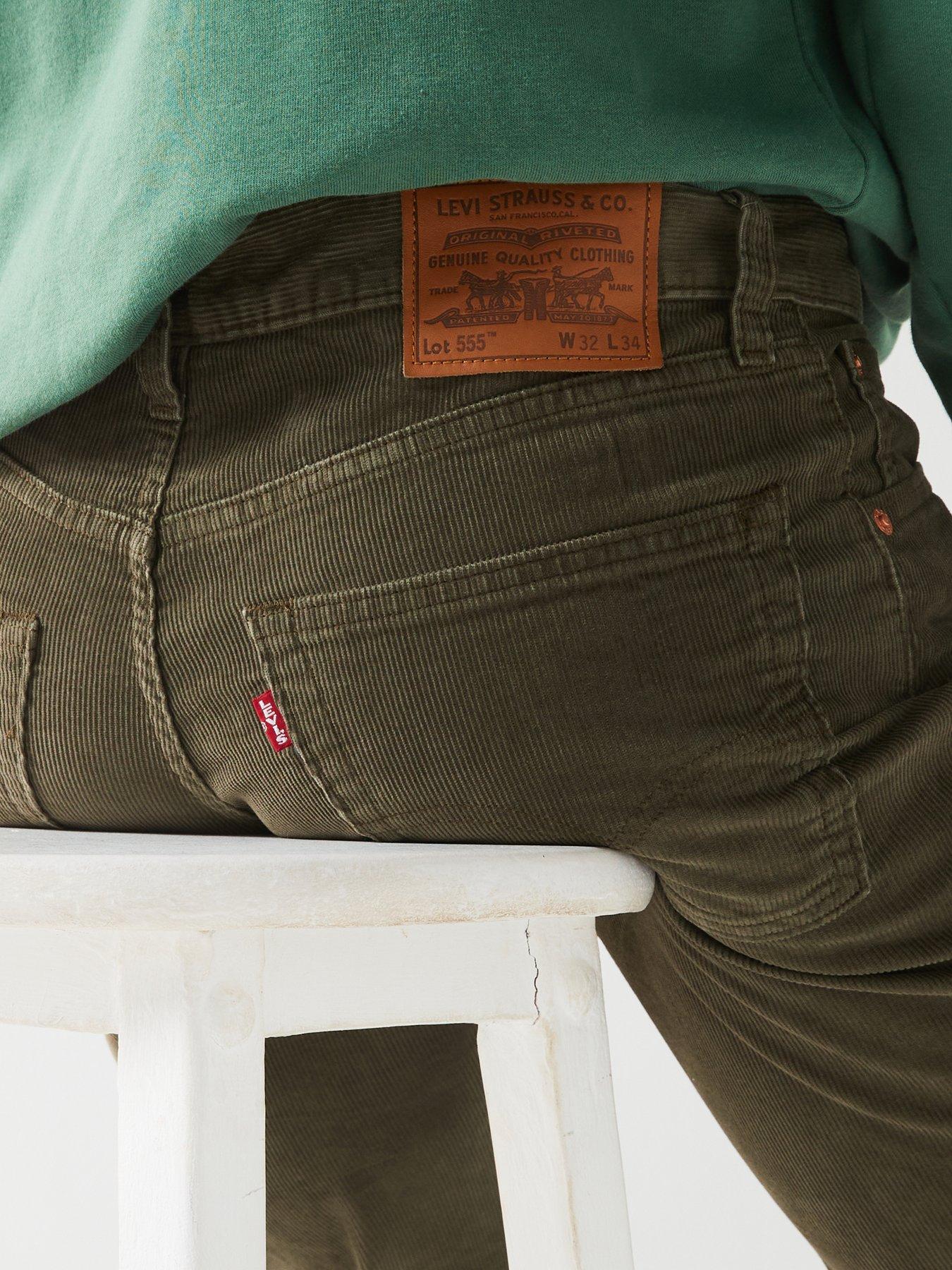 Levi s 555 Relaxed Straight Fit Trousers Dark Green Very