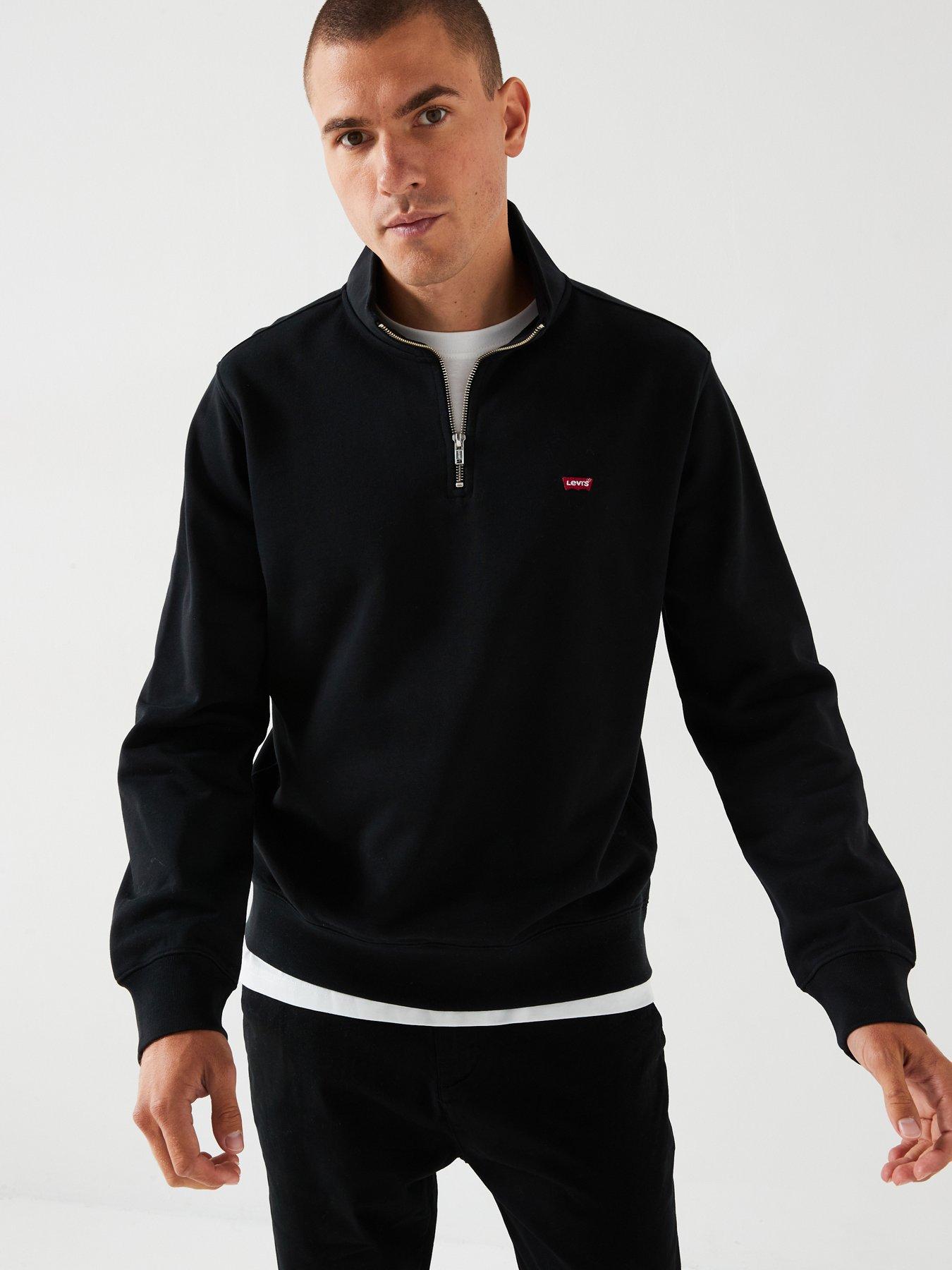 Levi's Original Housemark 1/4 Zip Sweat Top - Black