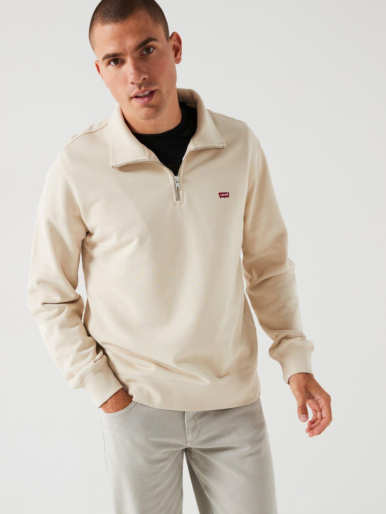 Levi's Original Housemark 1/4 Zip Sweat Top - Beige