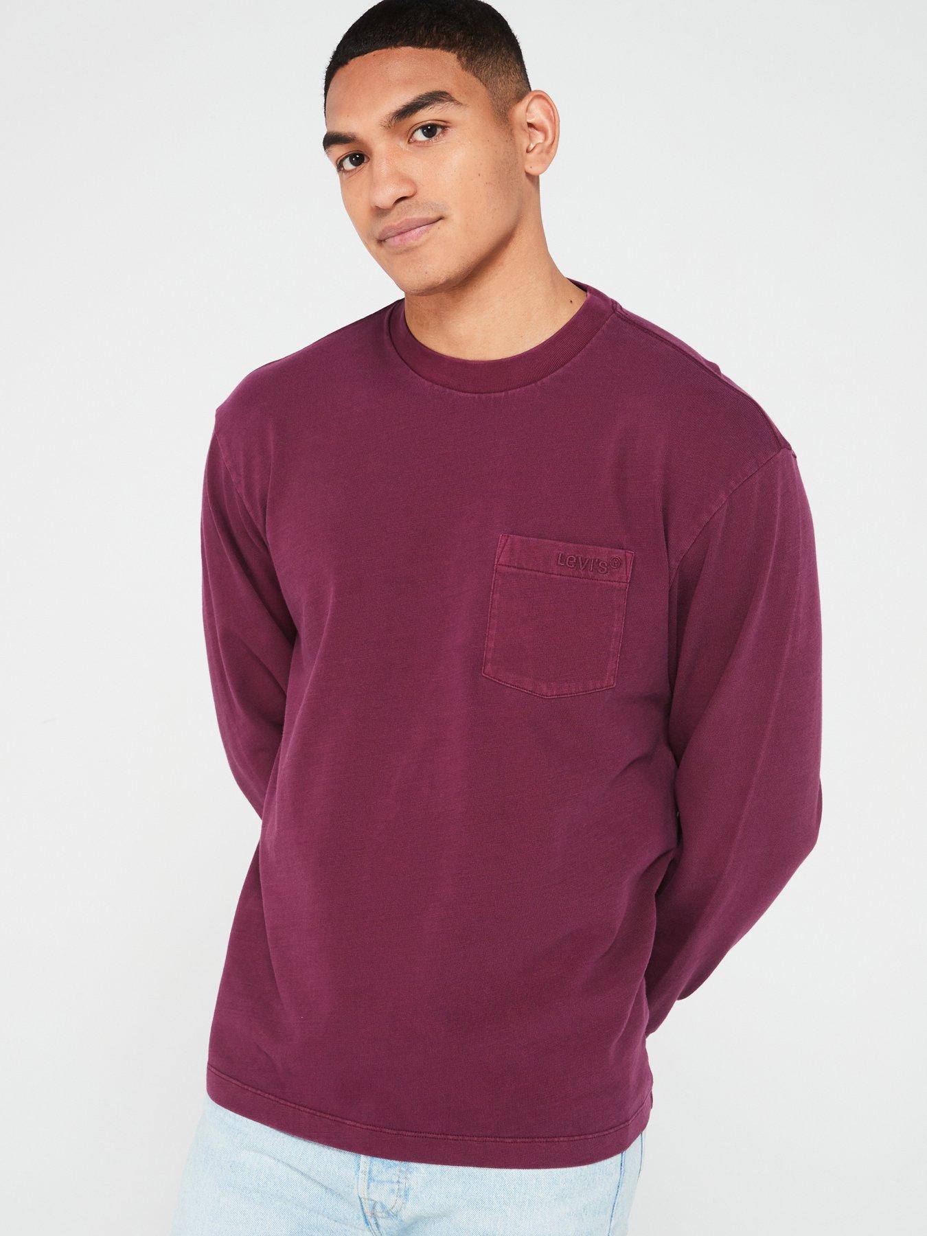 undefined Long Sleeve Authentic Pocket T-Shirt - Purple