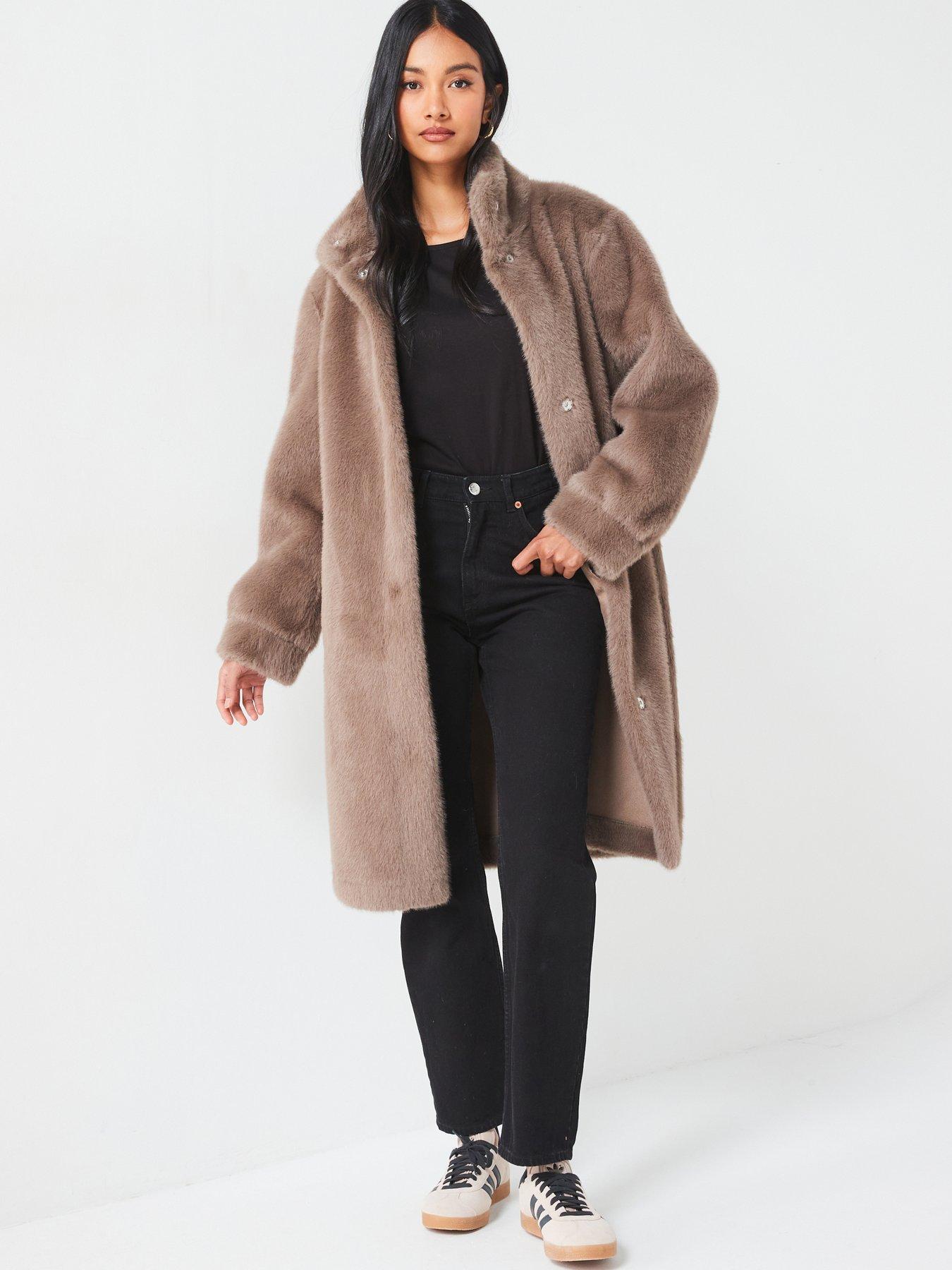 Faux Fur Bonded Coat Mink