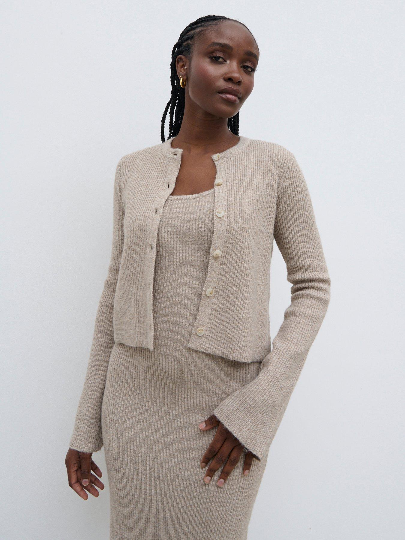 Beige wool cardigan clearance