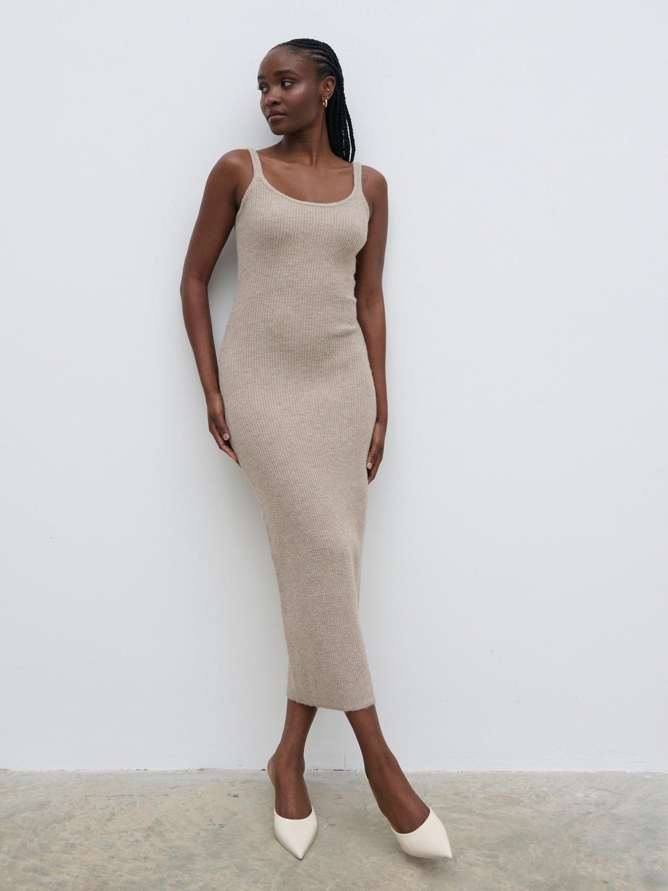 undefined Winnie Strappy Knit Dress - Beige