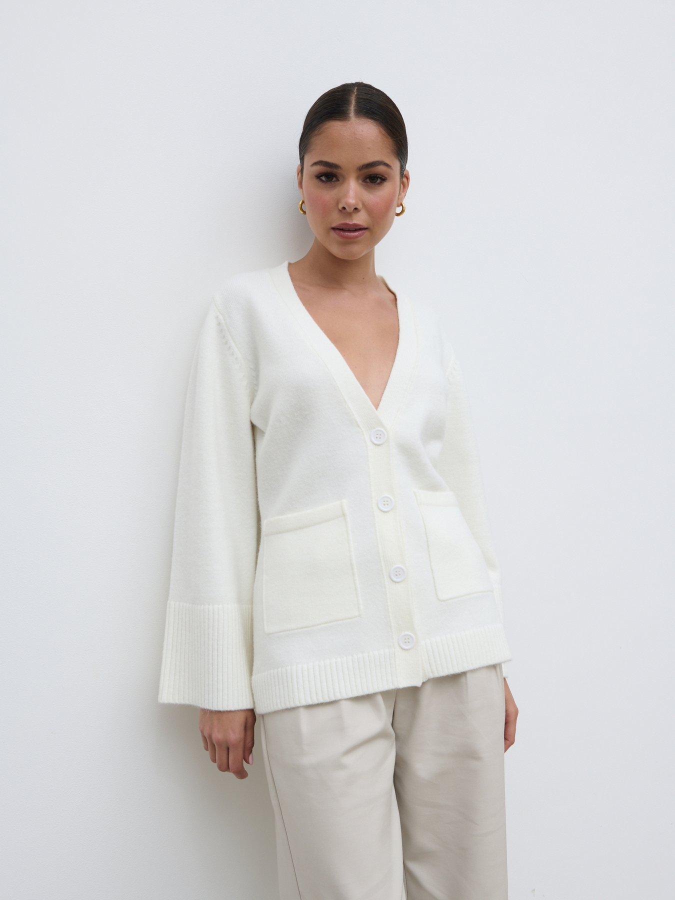 undefined Chunky Cuff Cardigan - Cream