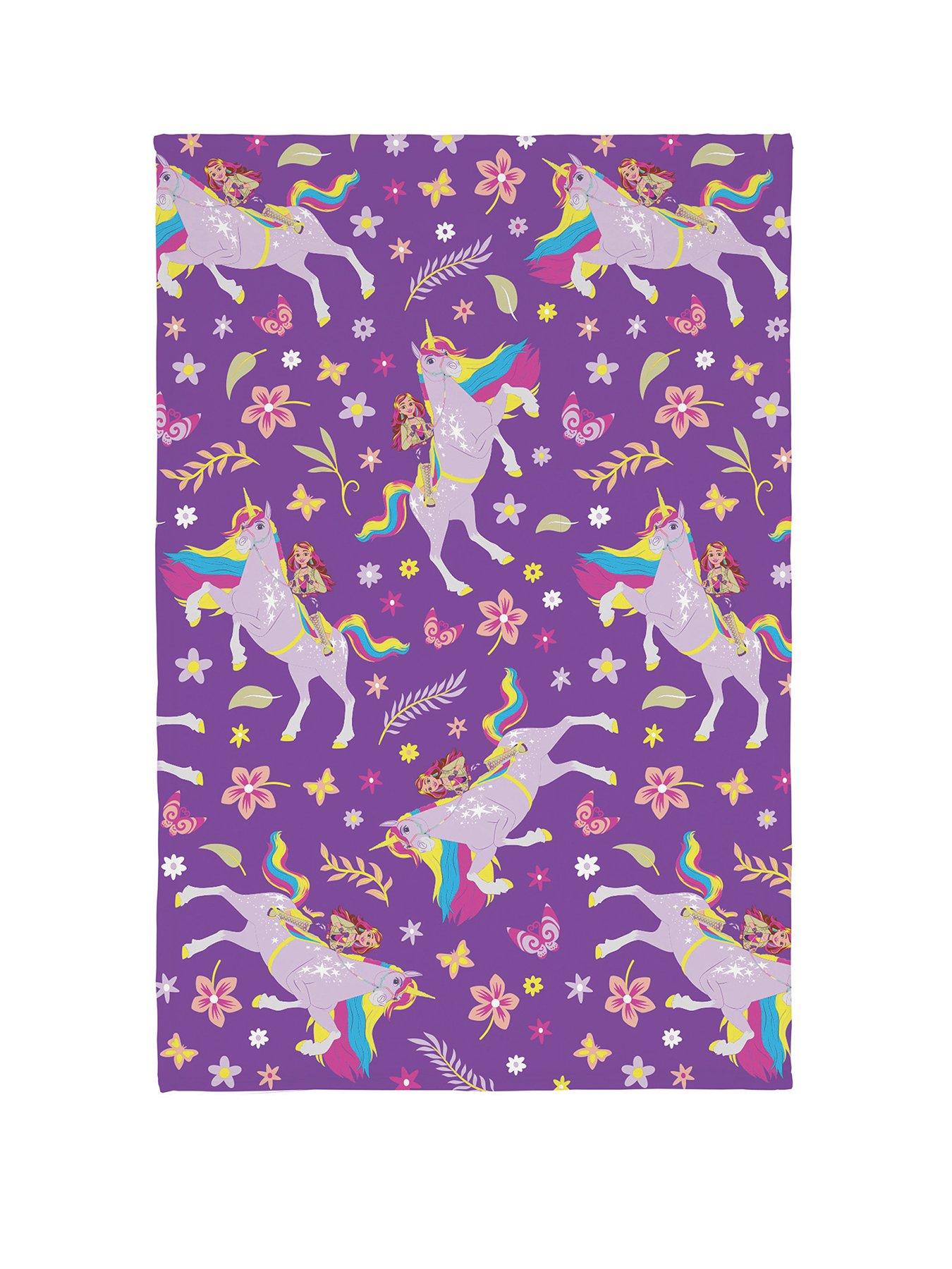 Product photograph of Unicorn Academy Floral Coral Blanket from very.co.uk