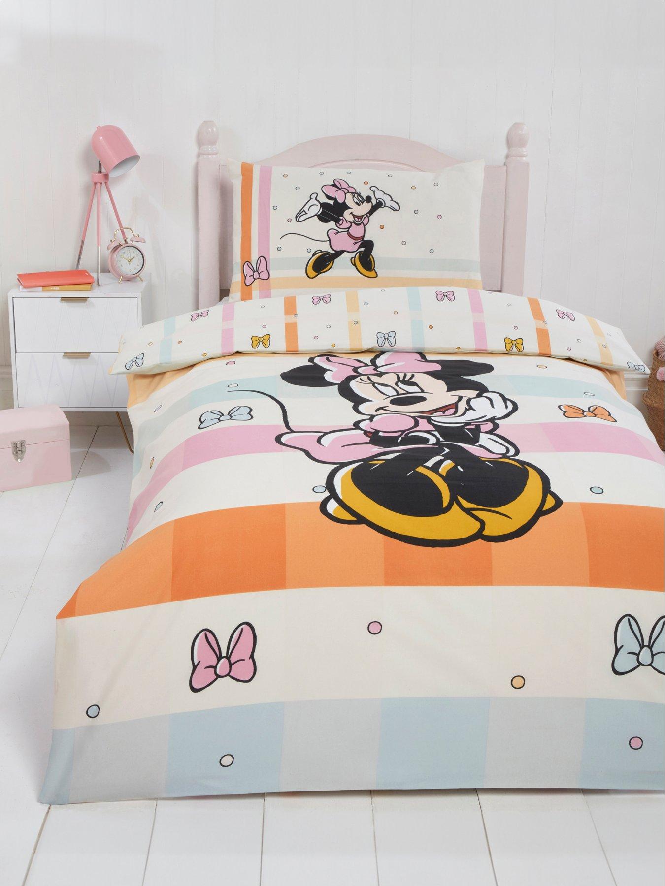 Product photograph of Minnie Mouse Pastel Bow Single Duvet Cover Set - Multi from very.co.uk