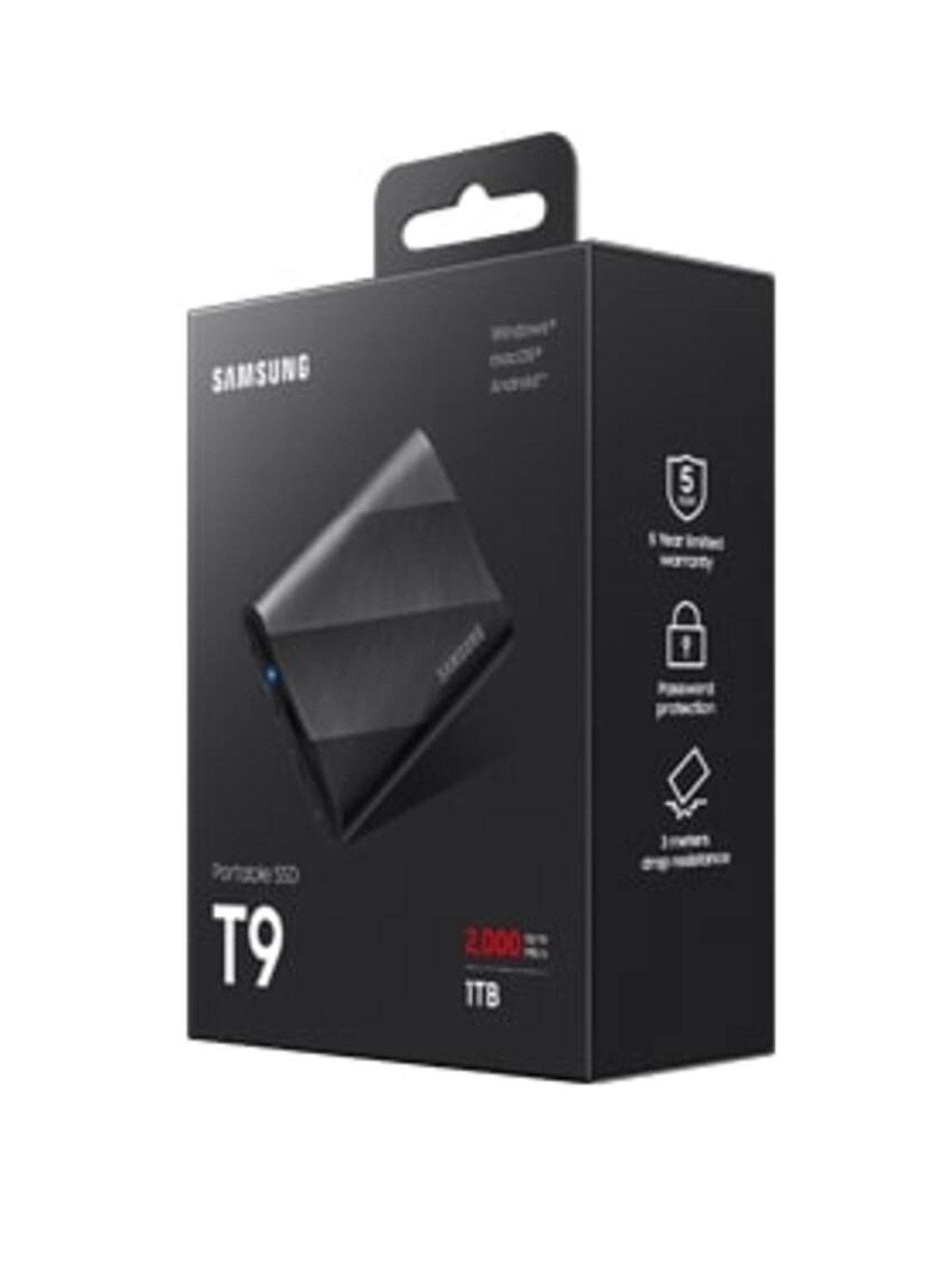 Samsung Portable SSD T9 1TB　2000MB/s SSD extern SAMSUNG T9 MU-PG1T0B/EU, 1TB, USB 3.2 Gen 2, negru