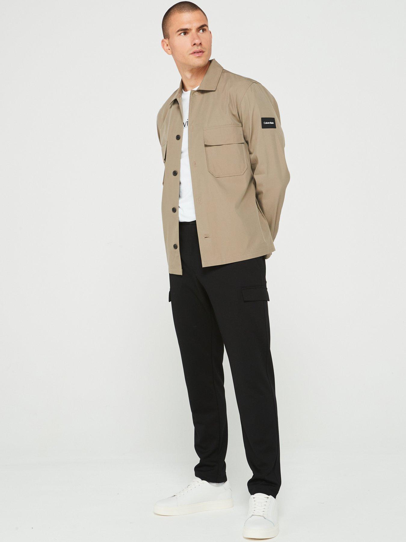 Calvin Klein Comfort Tapered Cargo Pants - Black, Black, Size 38, Inside Leg Regular, Men