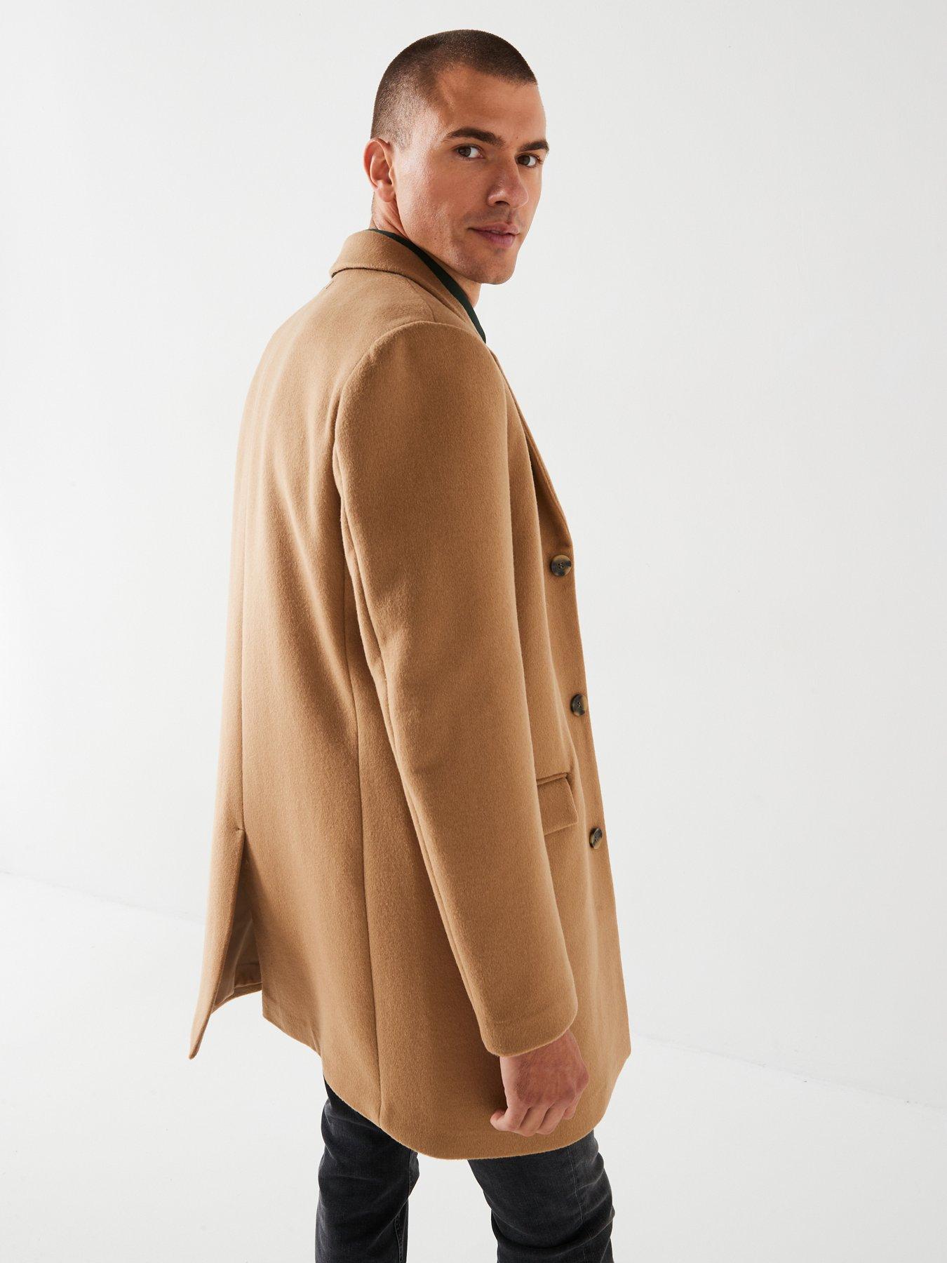 Fine Wool Blend Overcoat Khaki