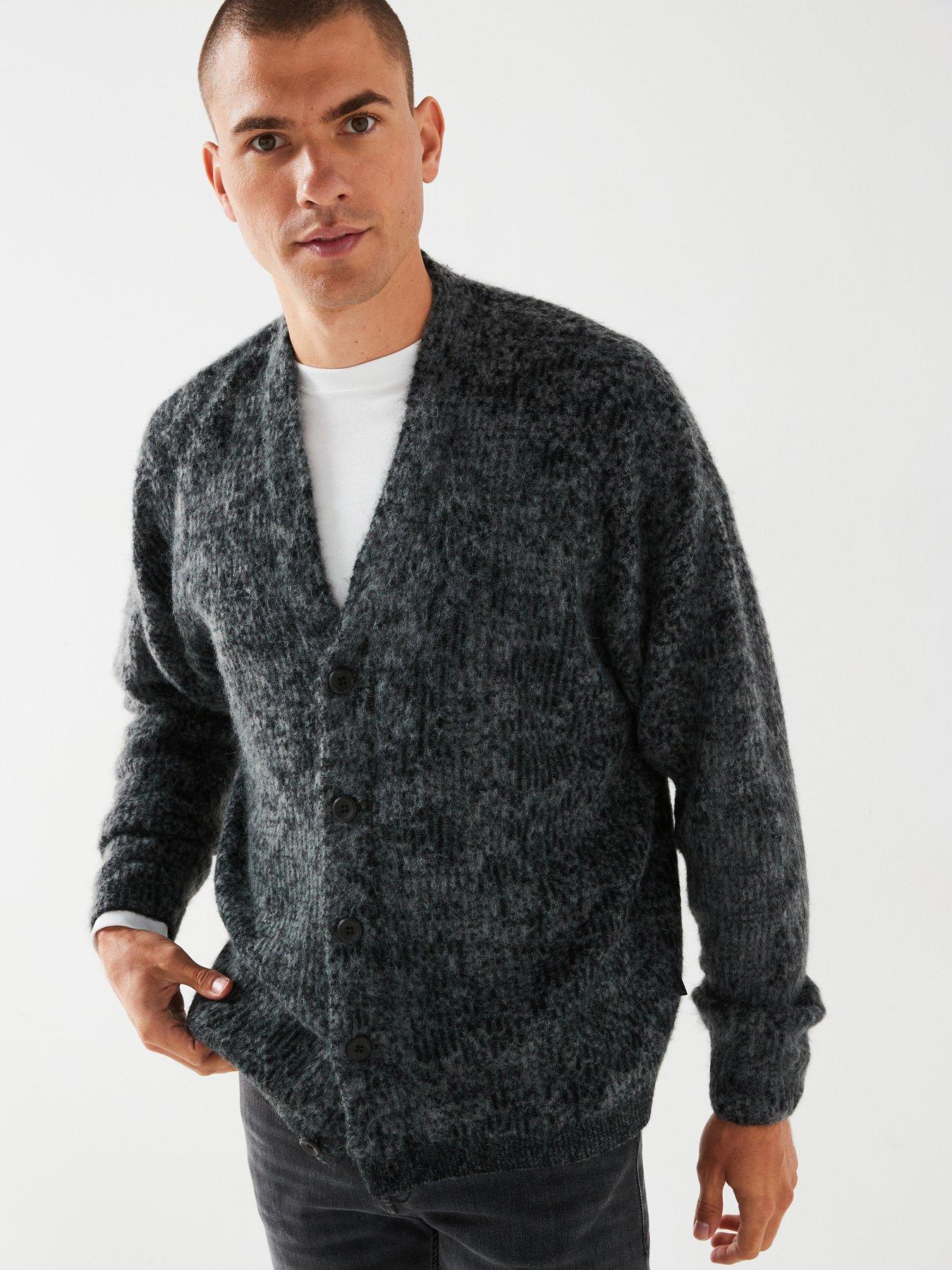 undefined Jacquard Alpaca-Blend Knitted Cardigan - Black