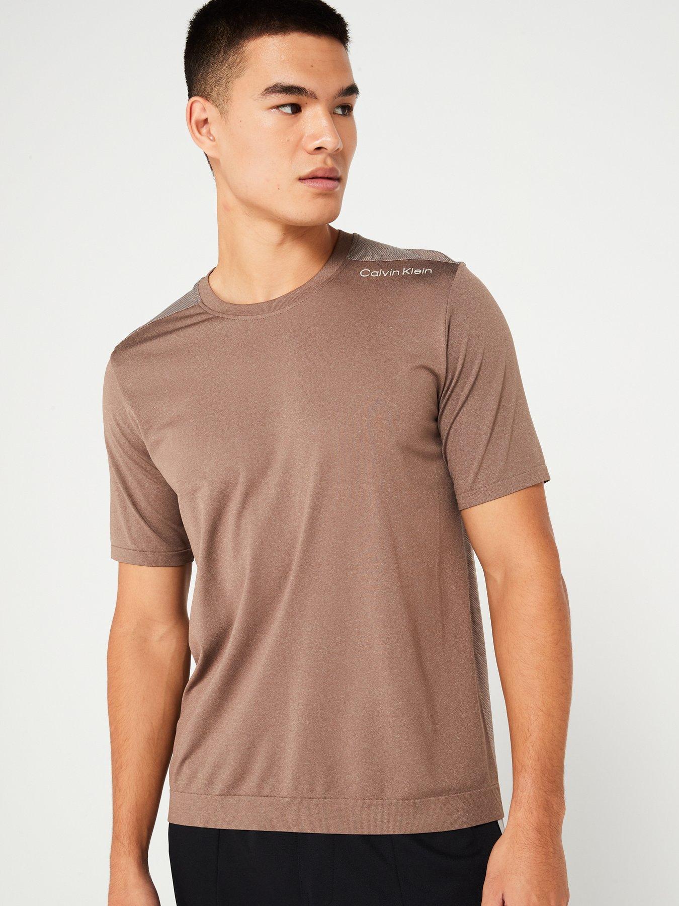 Calvin Klein Sport Seamless Woven T-Shirt - Brown