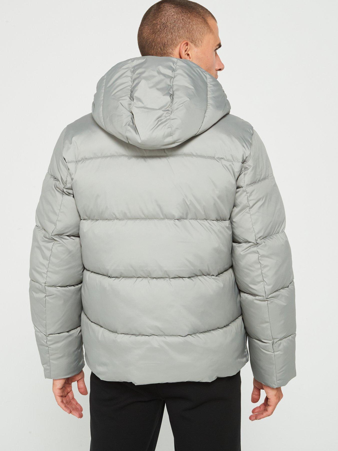 Calvin Klein Hooded Quilt Puffer Jacket Grey Very