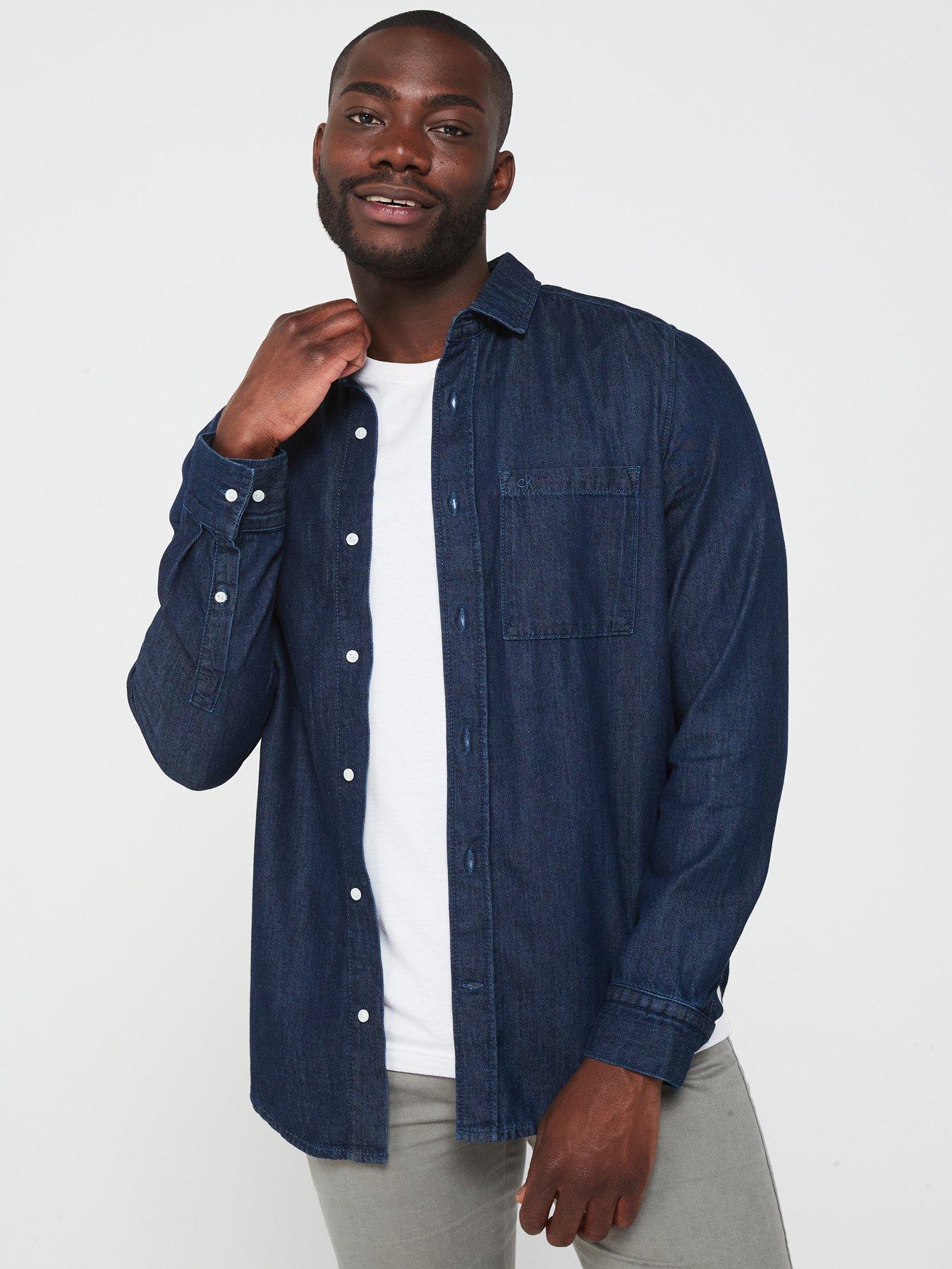 undefined Chambray Lightweight Denim Shirt - Dark Wash