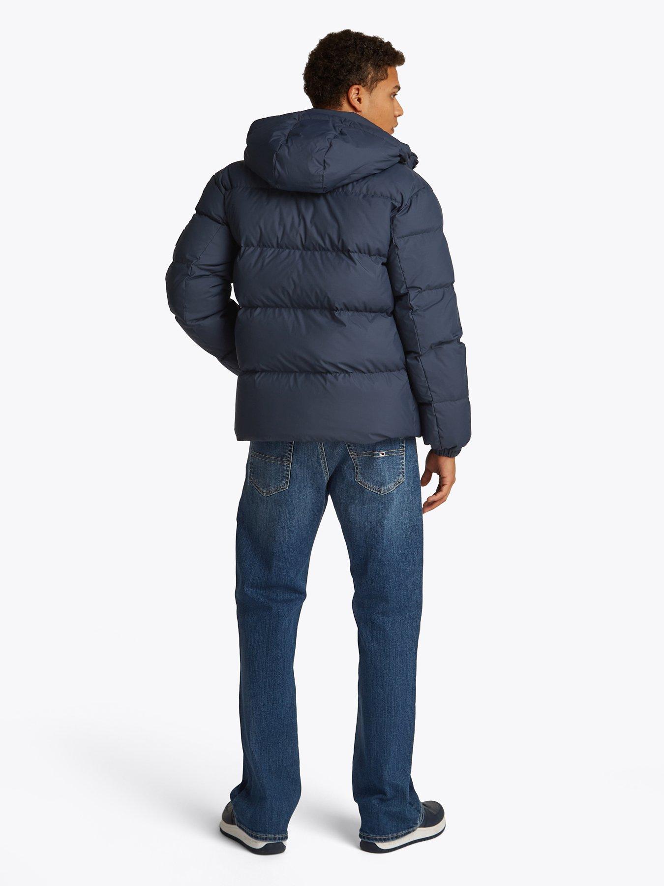 Image 2 of 6 of Tommy Jeans Essential Down Hooded Jacket - Navy