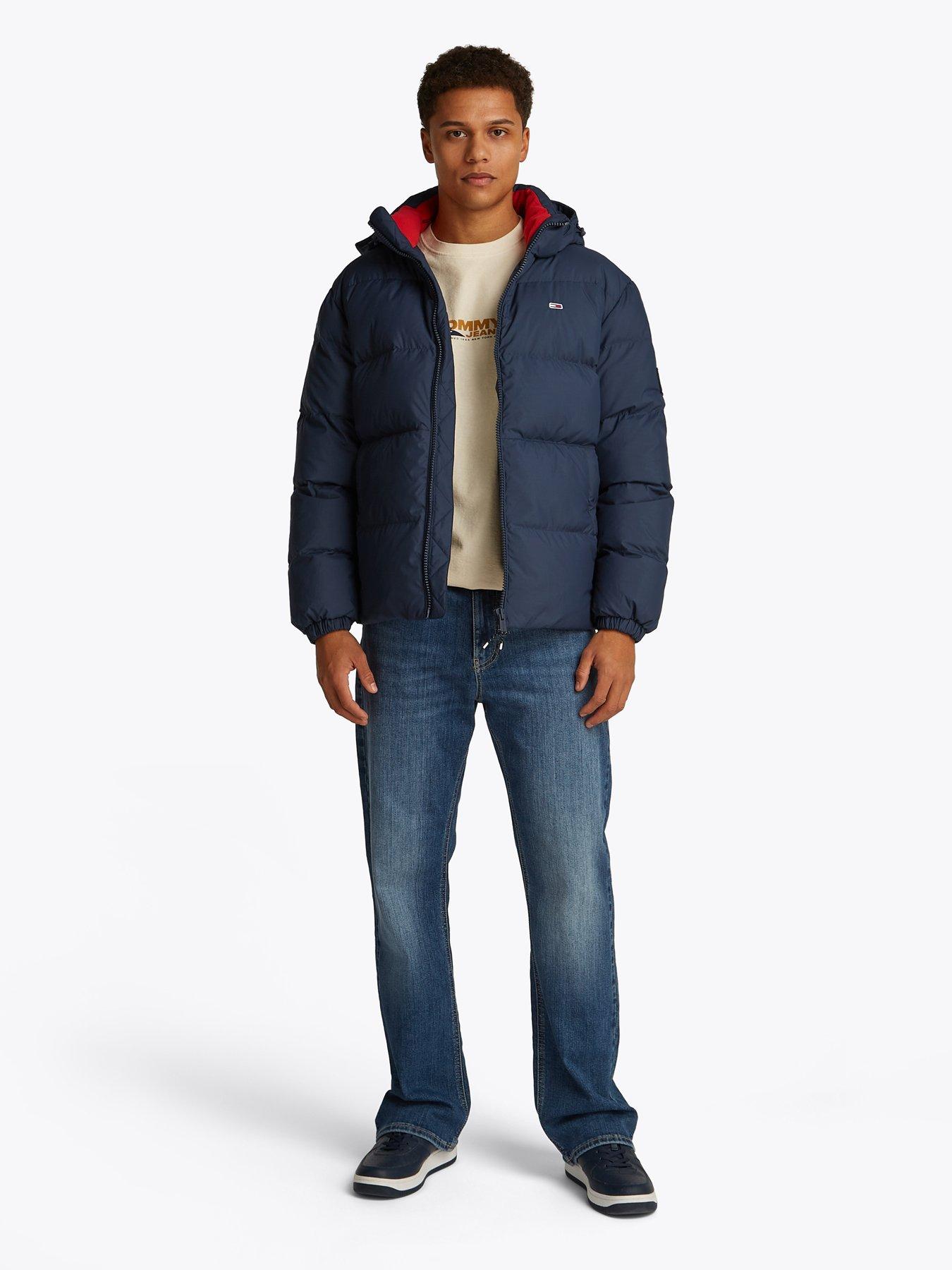 Image 3 of 6 of Tommy Jeans Essential Down Hooded Jacket - Navy