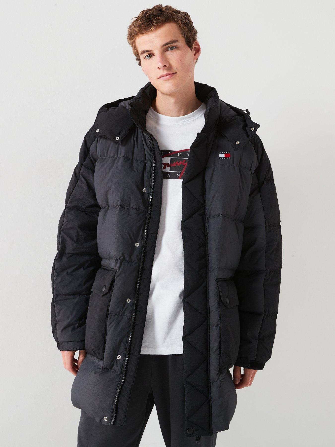 tommy jeans two tone parka - black